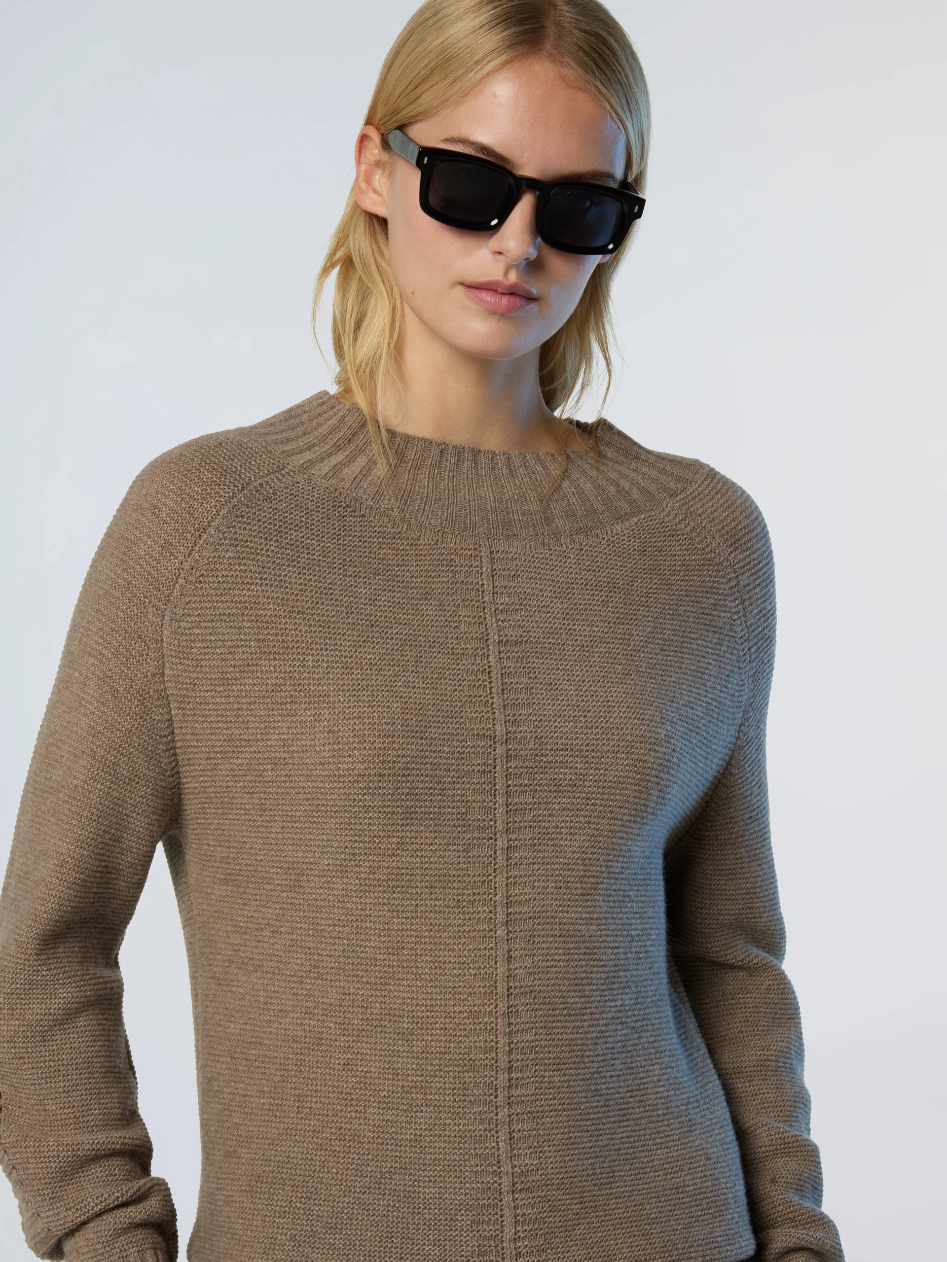 Mock-neck saddle shoulder sweater - Image 8