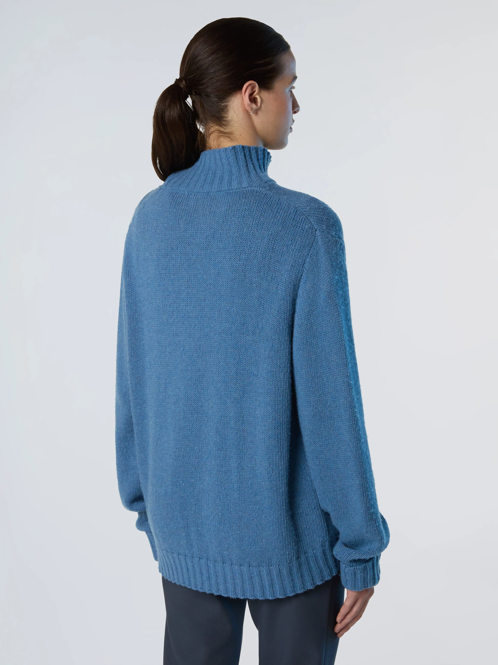Mock-neck sweater with maxi cable - Image 10