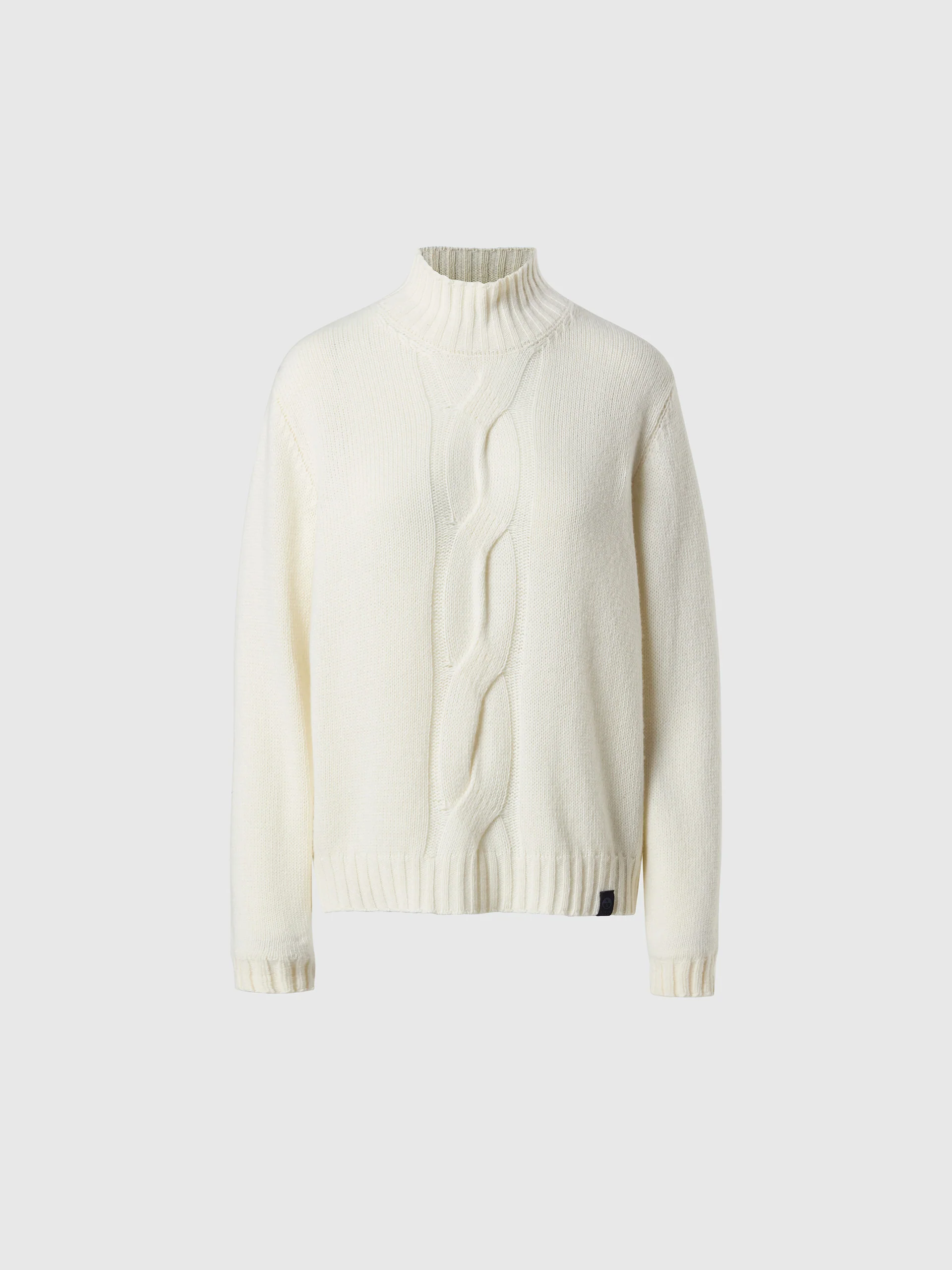 Mock-neck sweater with maxi cable - Image 3