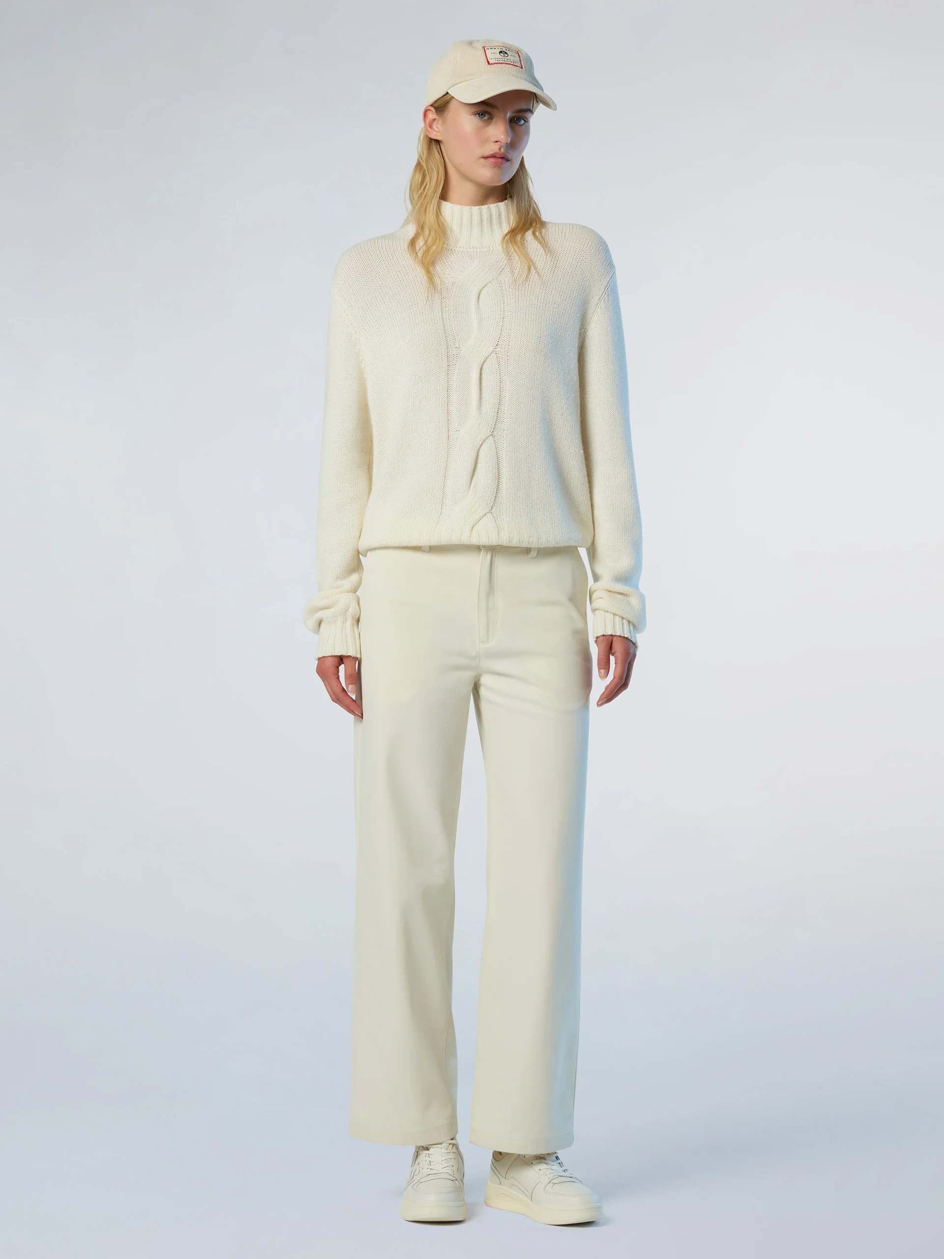 Mock-neck sweater with maxi cable - Image 5