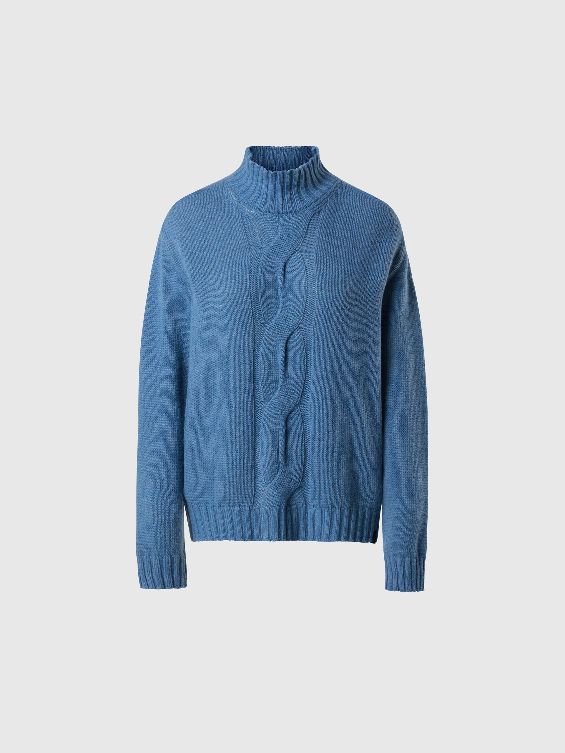 Mock-neck sweater with maxi cable - Image 7