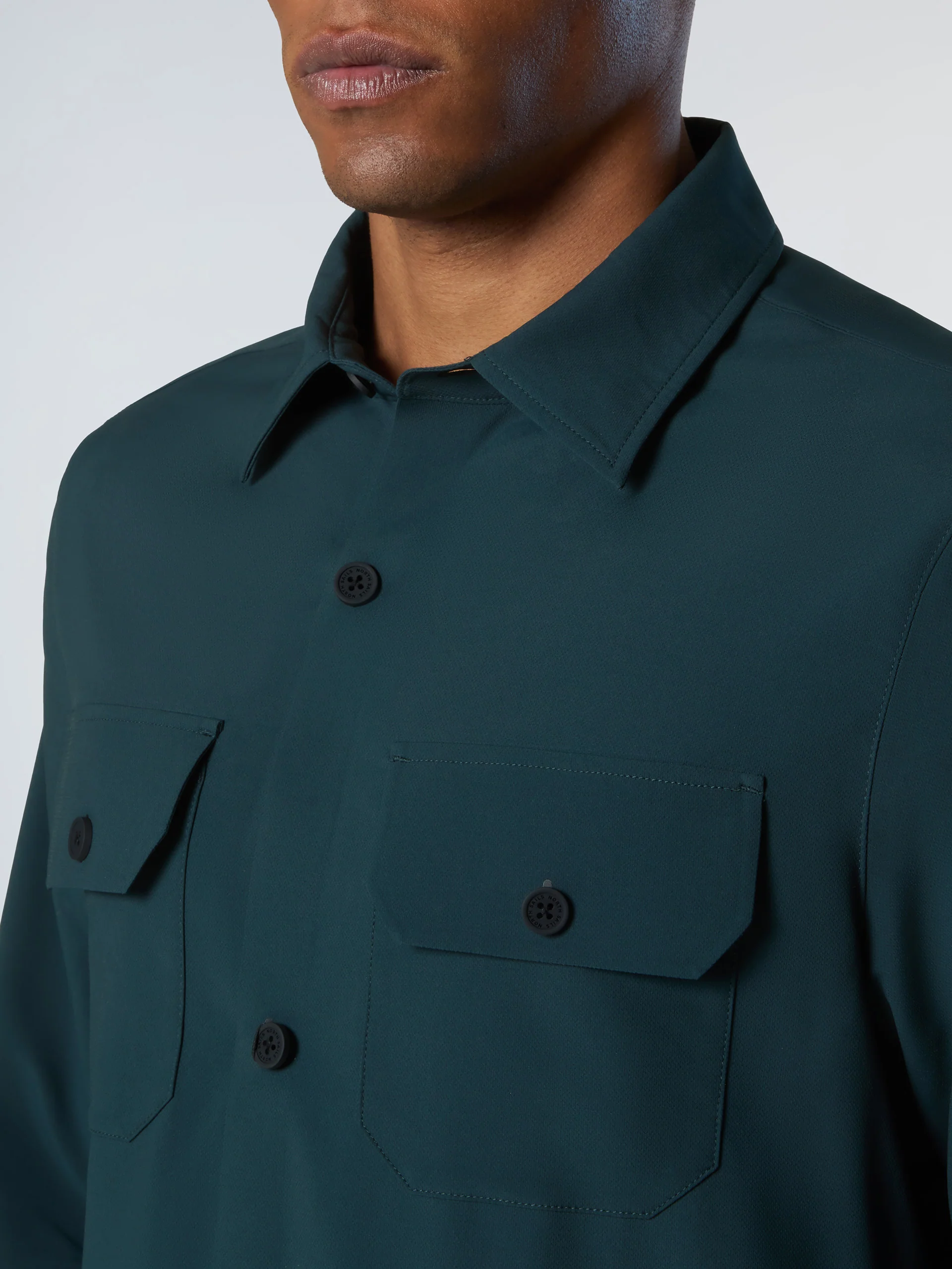 Tech piqué overshirt - Image 13