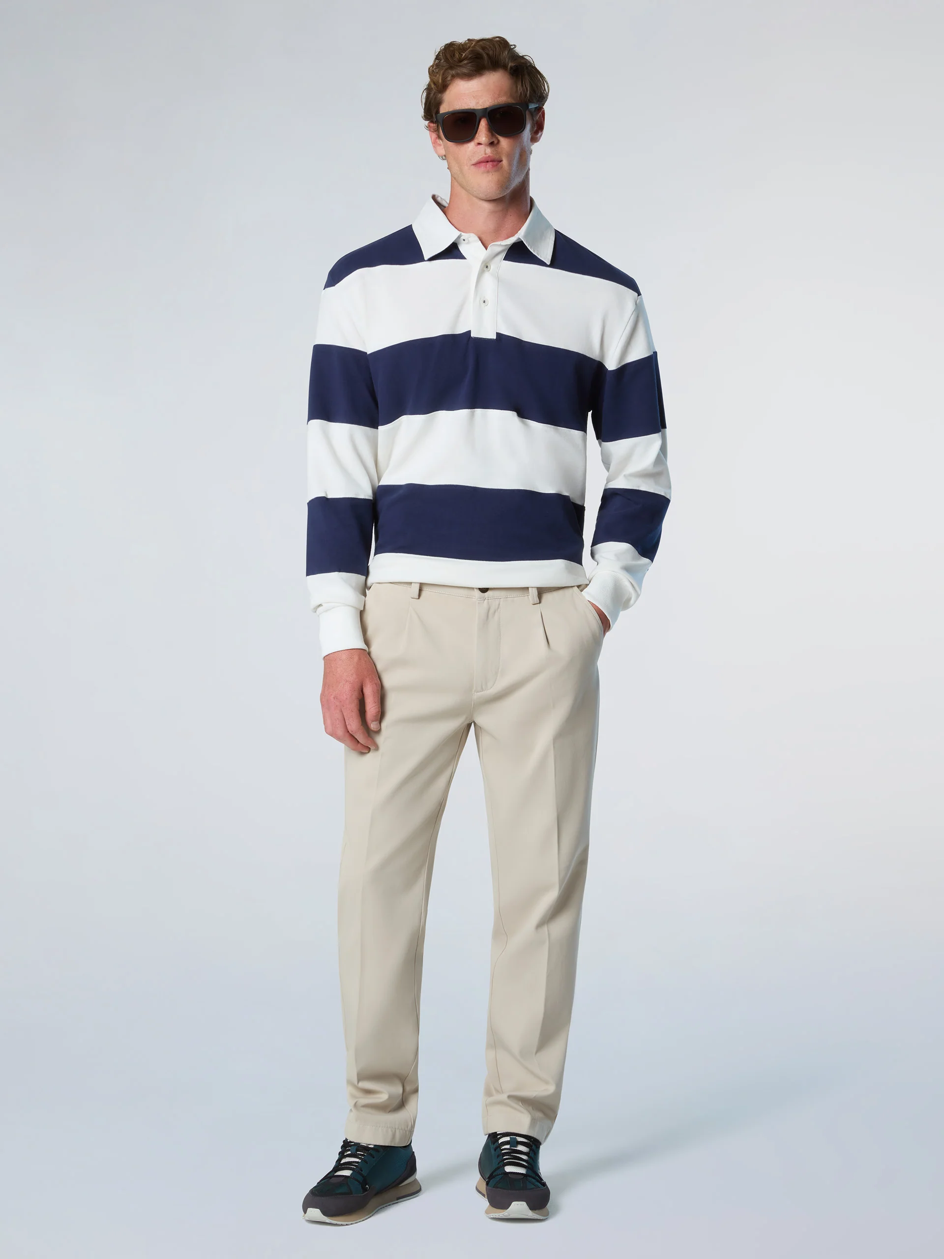 Striped long-sleeved rugby top - Image 12