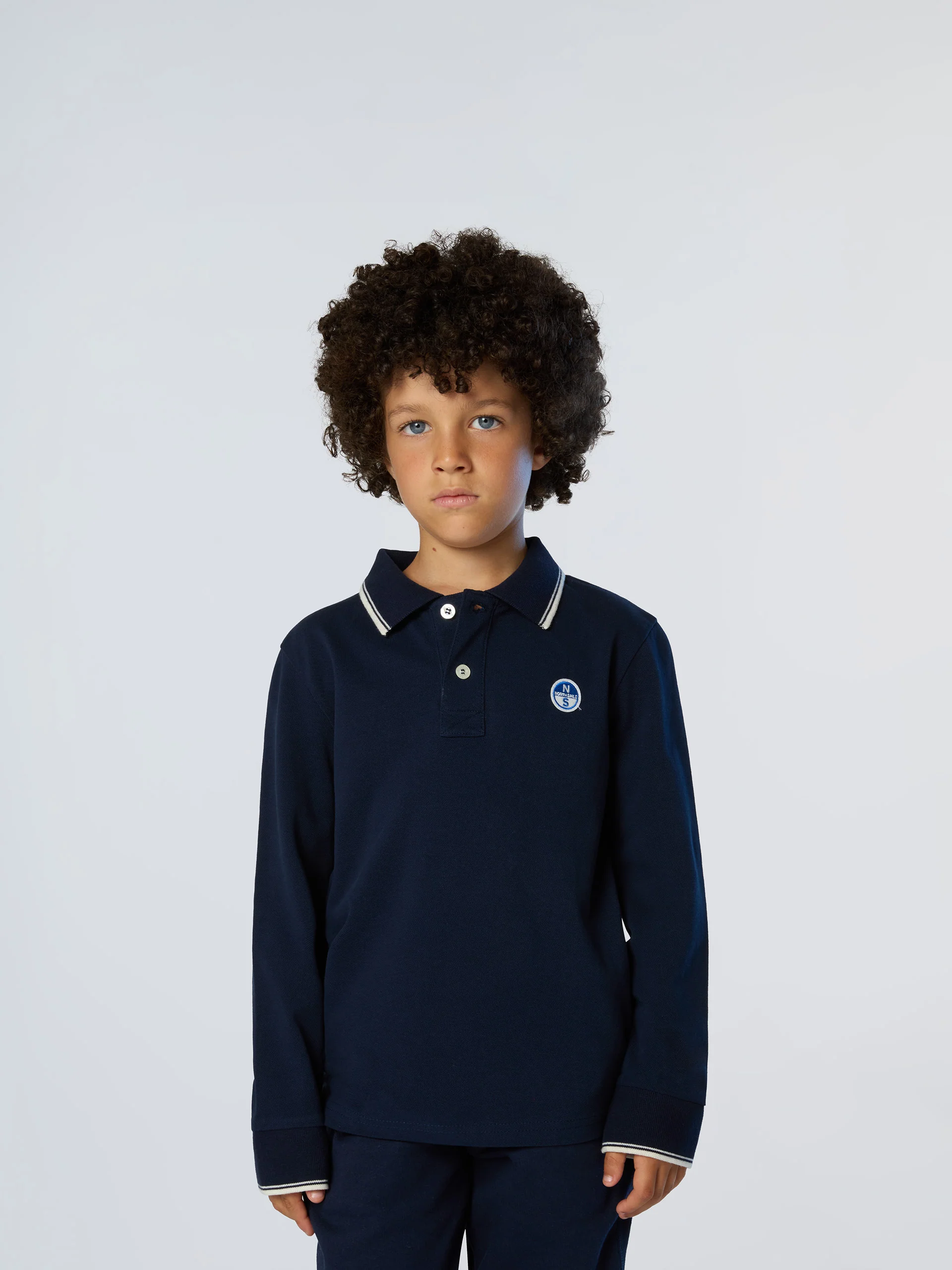 Long-sleeved polo shirt with collar lettering - Image 15