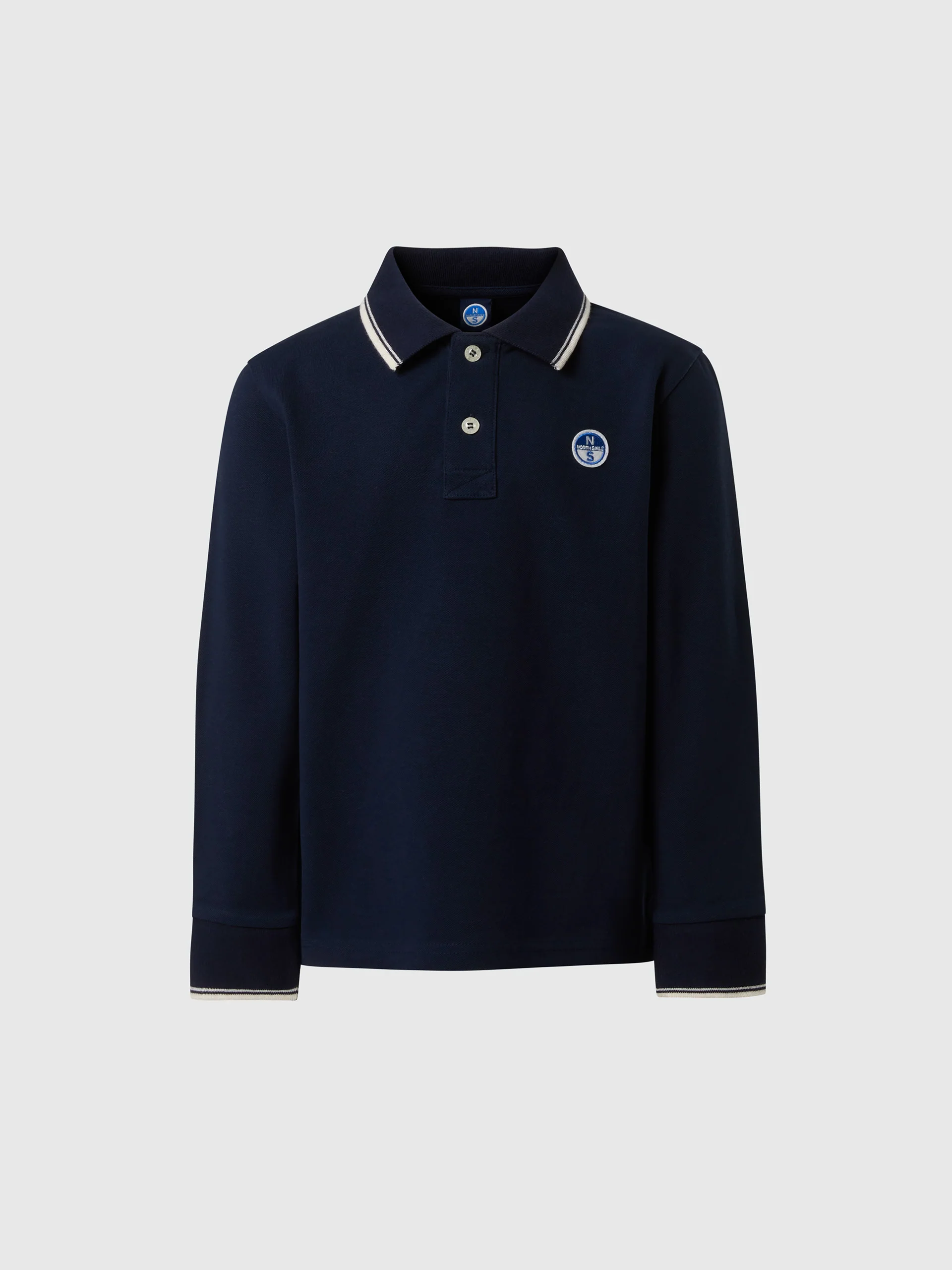 Long-sleeved polo shirt with collar lettering - Image 17