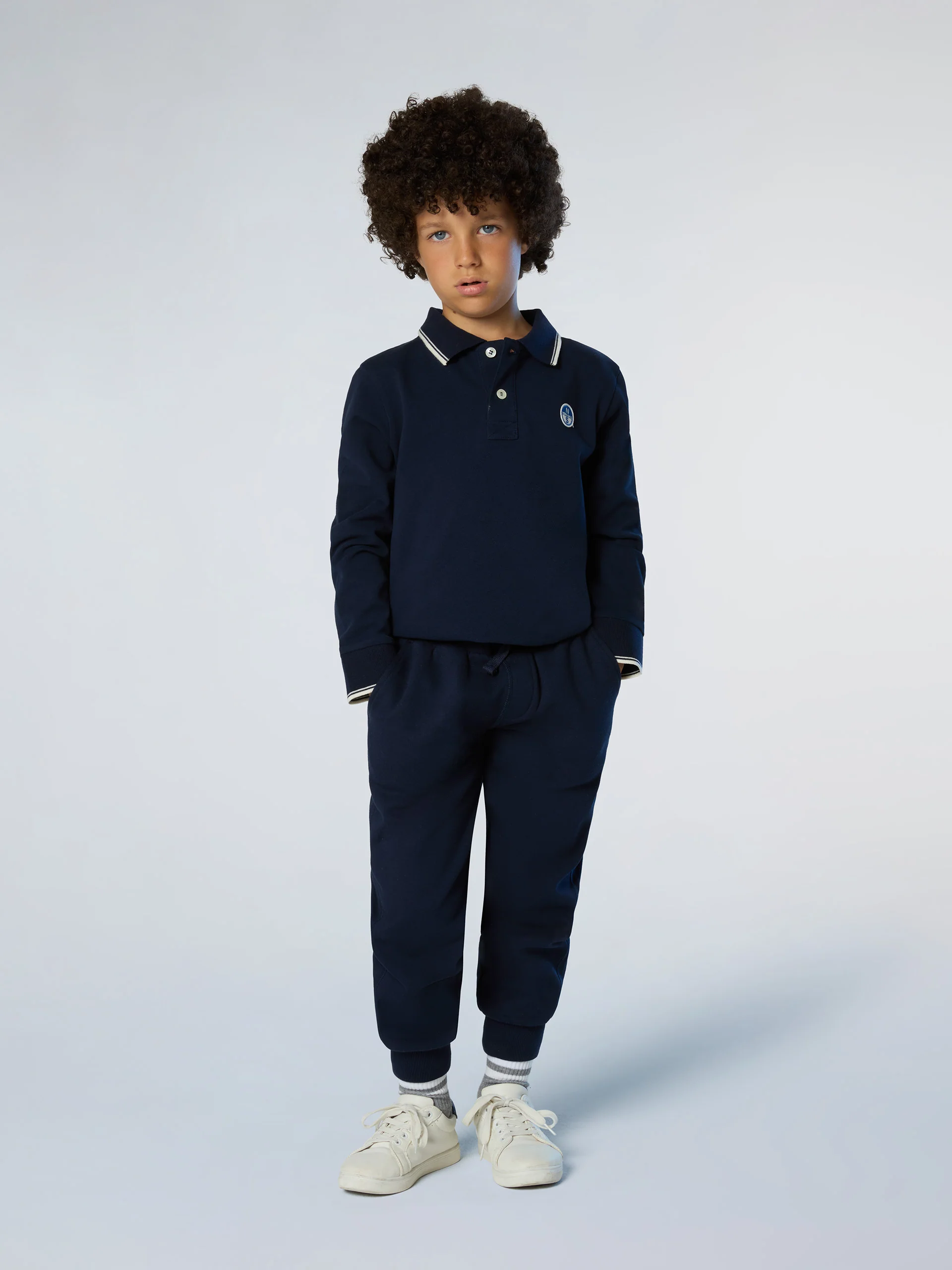 Long-sleeved polo shirt with collar lettering - Image 19