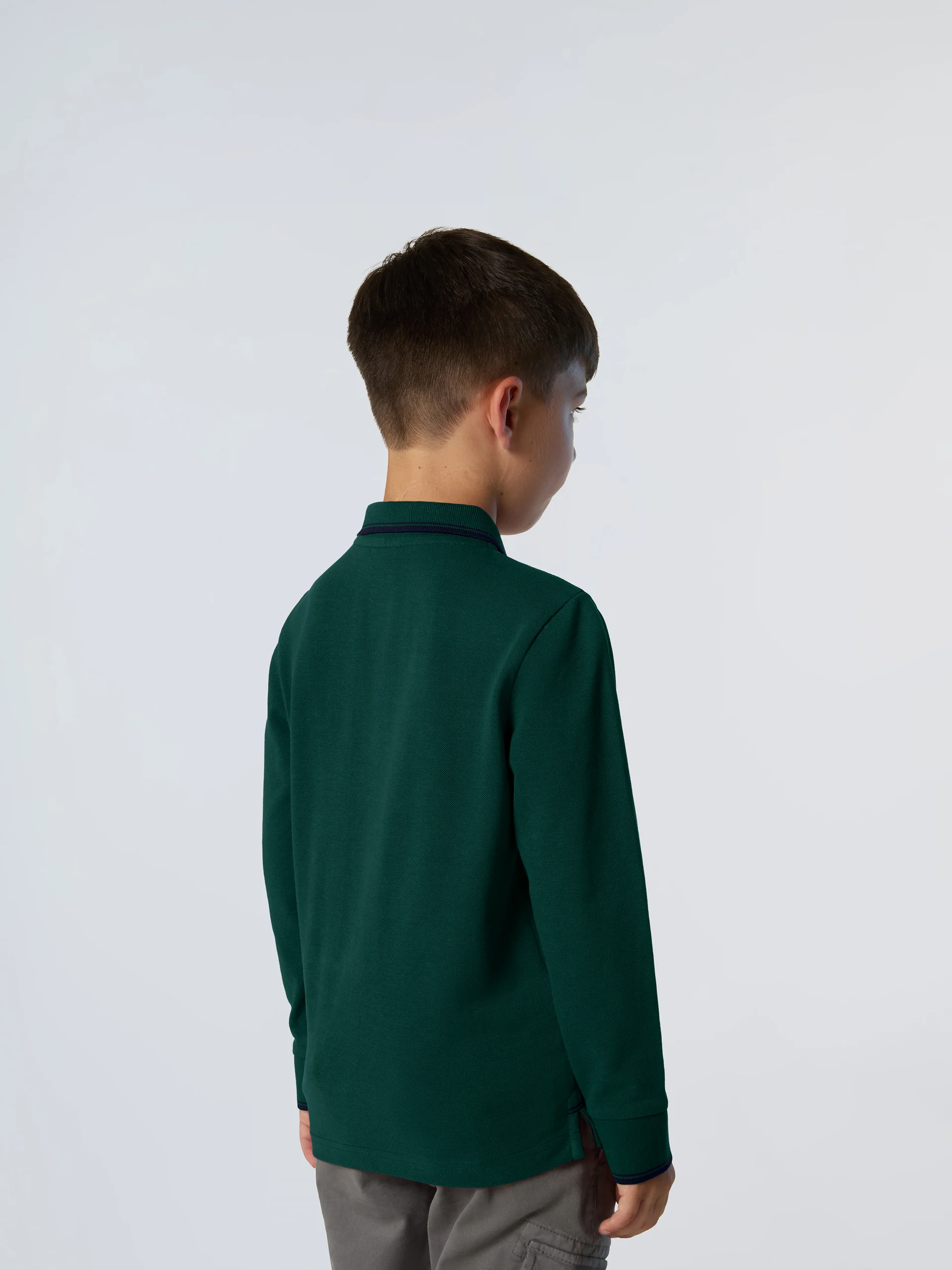 Long-sleeved polo shirt with collar lettering - Image 27