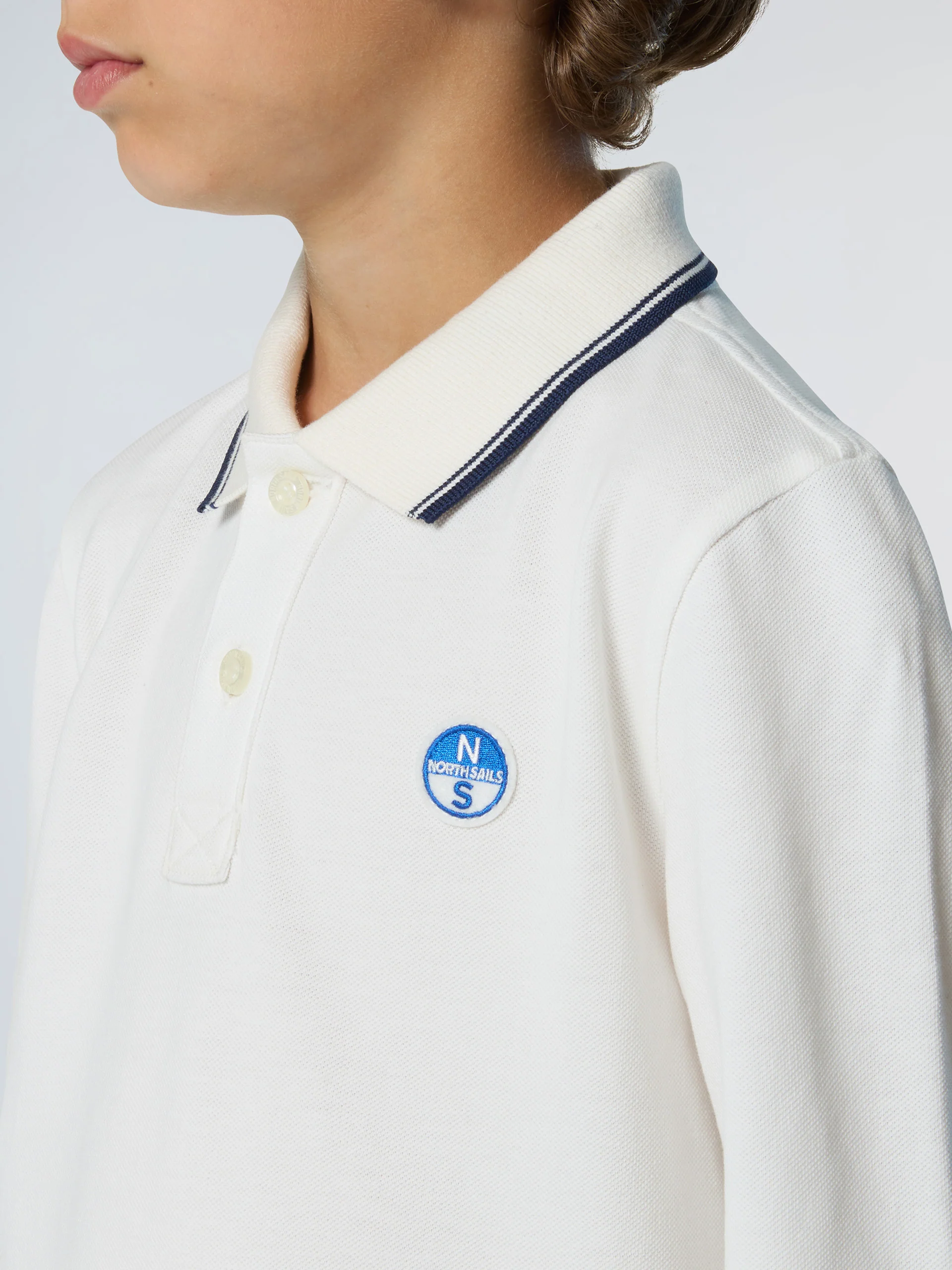 Long-sleeved polo shirt with collar lettering - Image 6