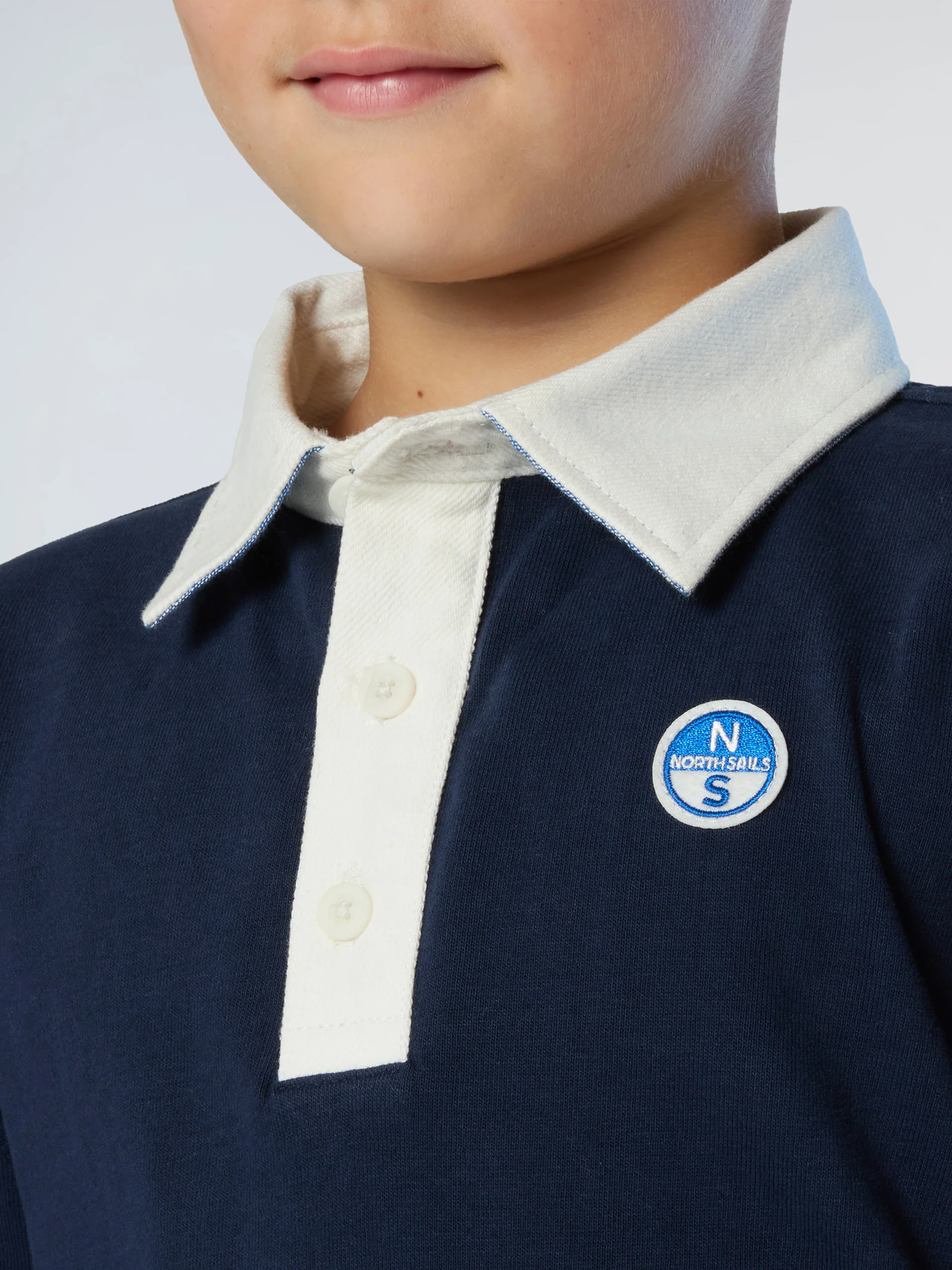Long-sleeved polo shirt with logo patch - Image 9