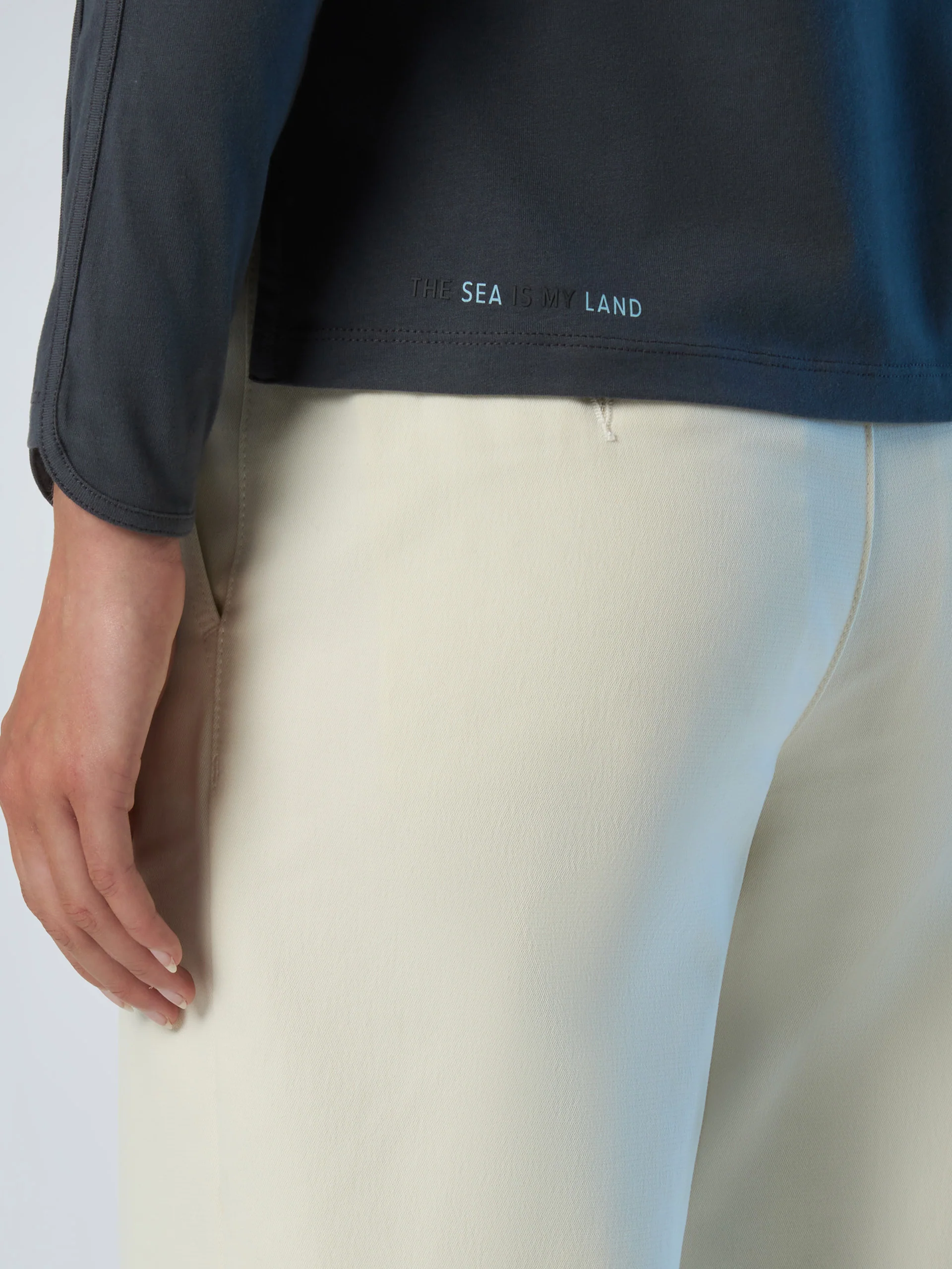 Long-sleeved peachskin polo shirt - Image 16