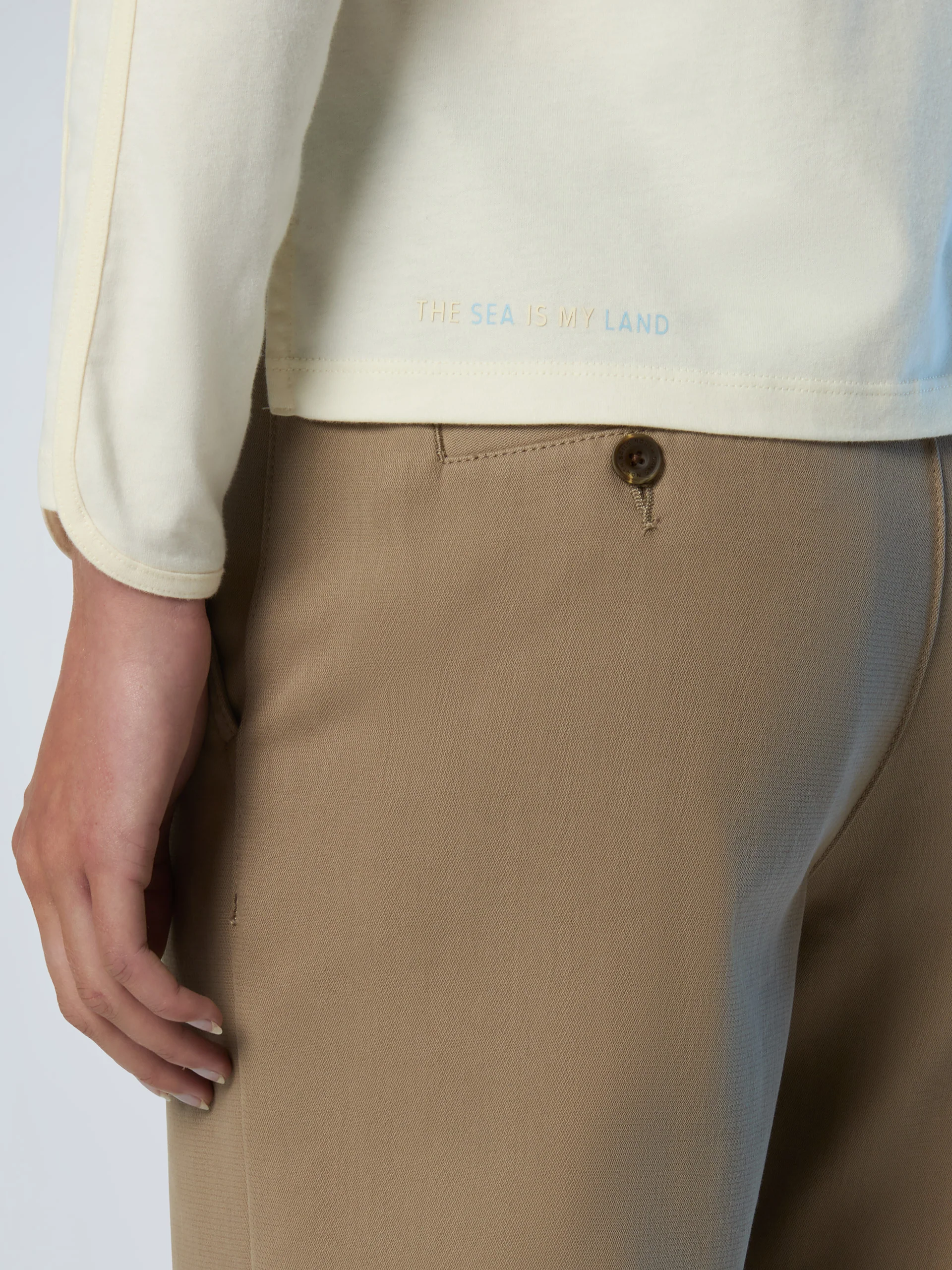 Long-sleeved peachskin polo shirt - Image 7