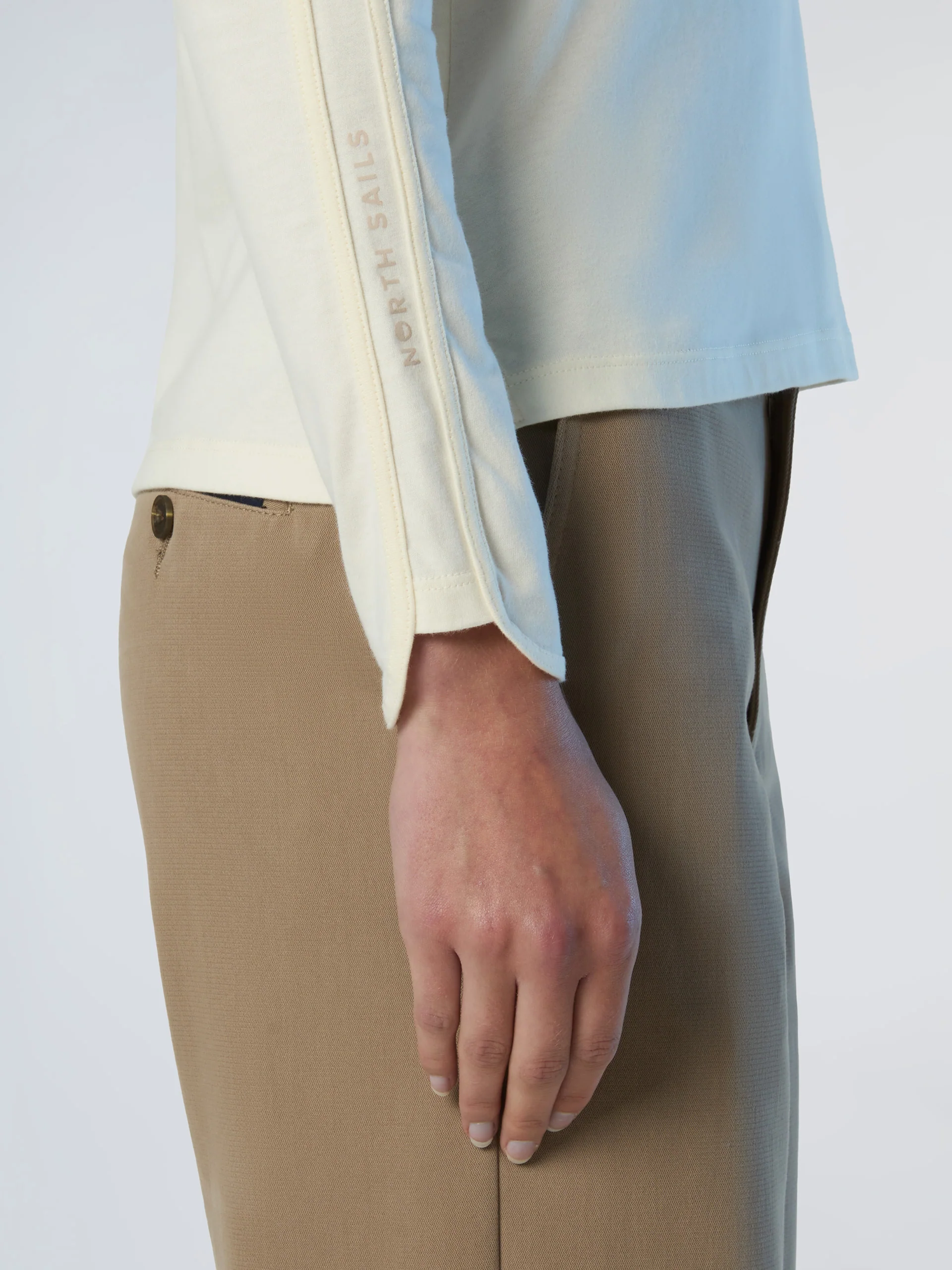 Long-sleeved peachskin polo shirt - Image 8