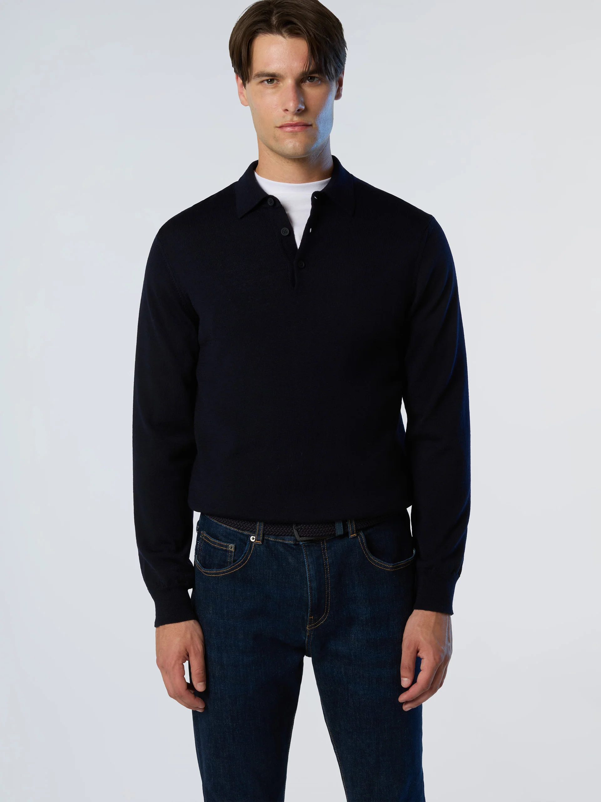 Merino wool polo sweater - Image 3