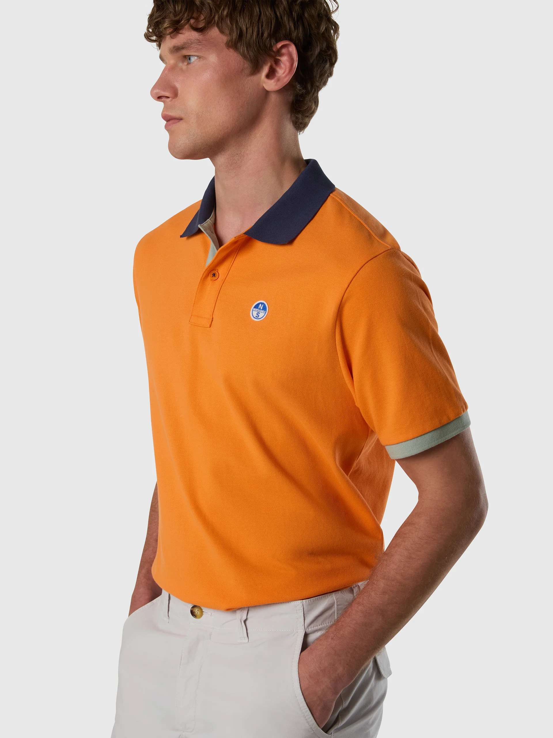 Polo shirt with mismatch cuffs - Image 16