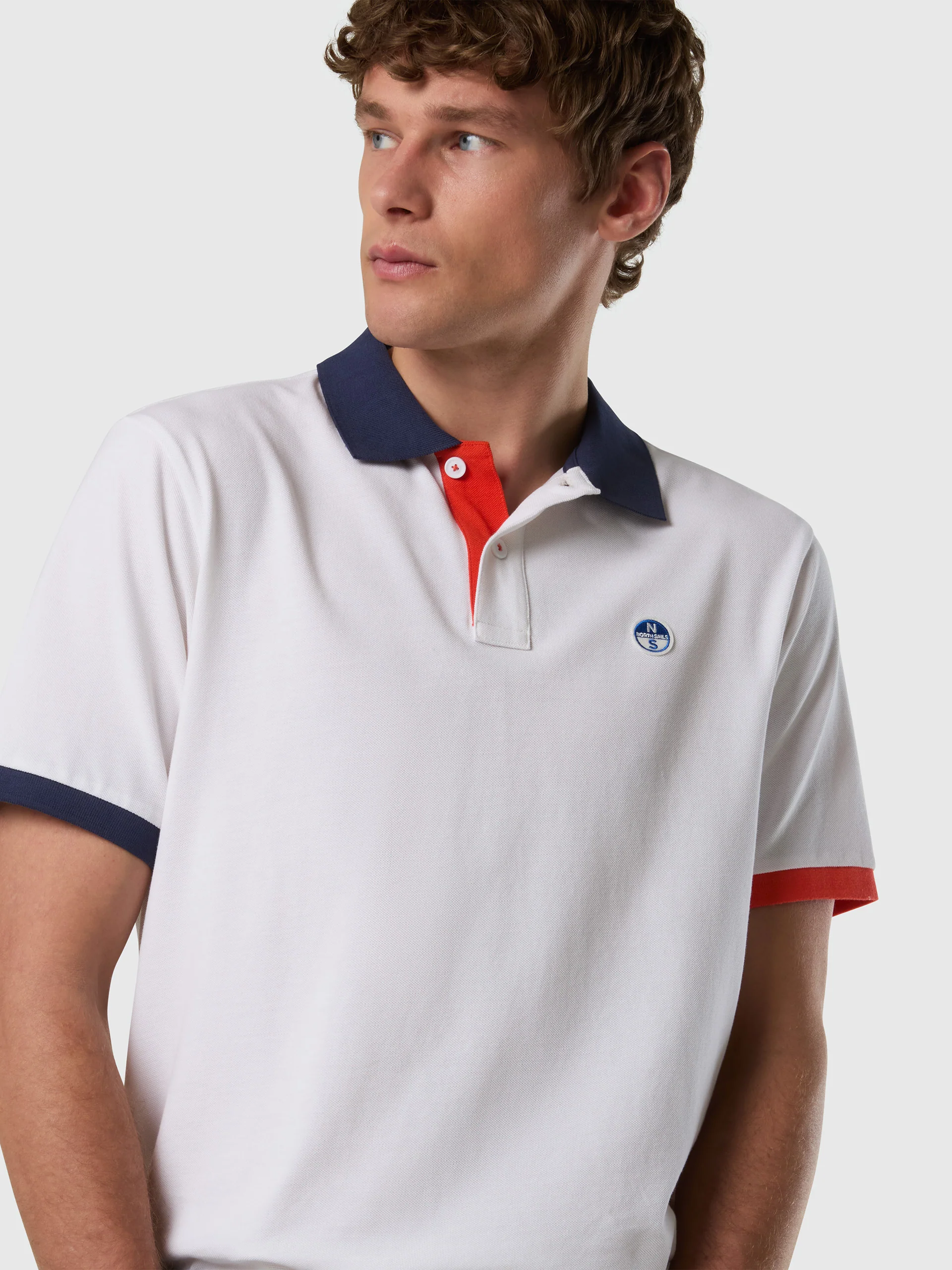 Polo shirt with mismatch cuffs - Image 2