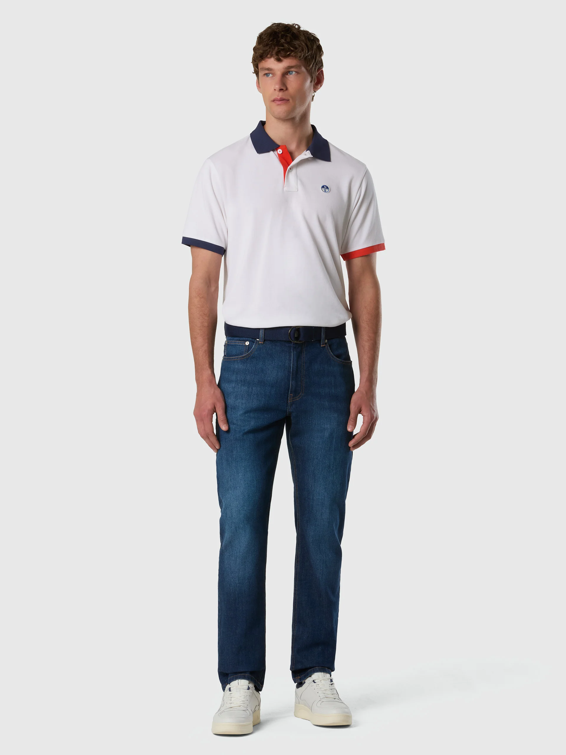 Polo shirt with mismatch cuffs - Image 5