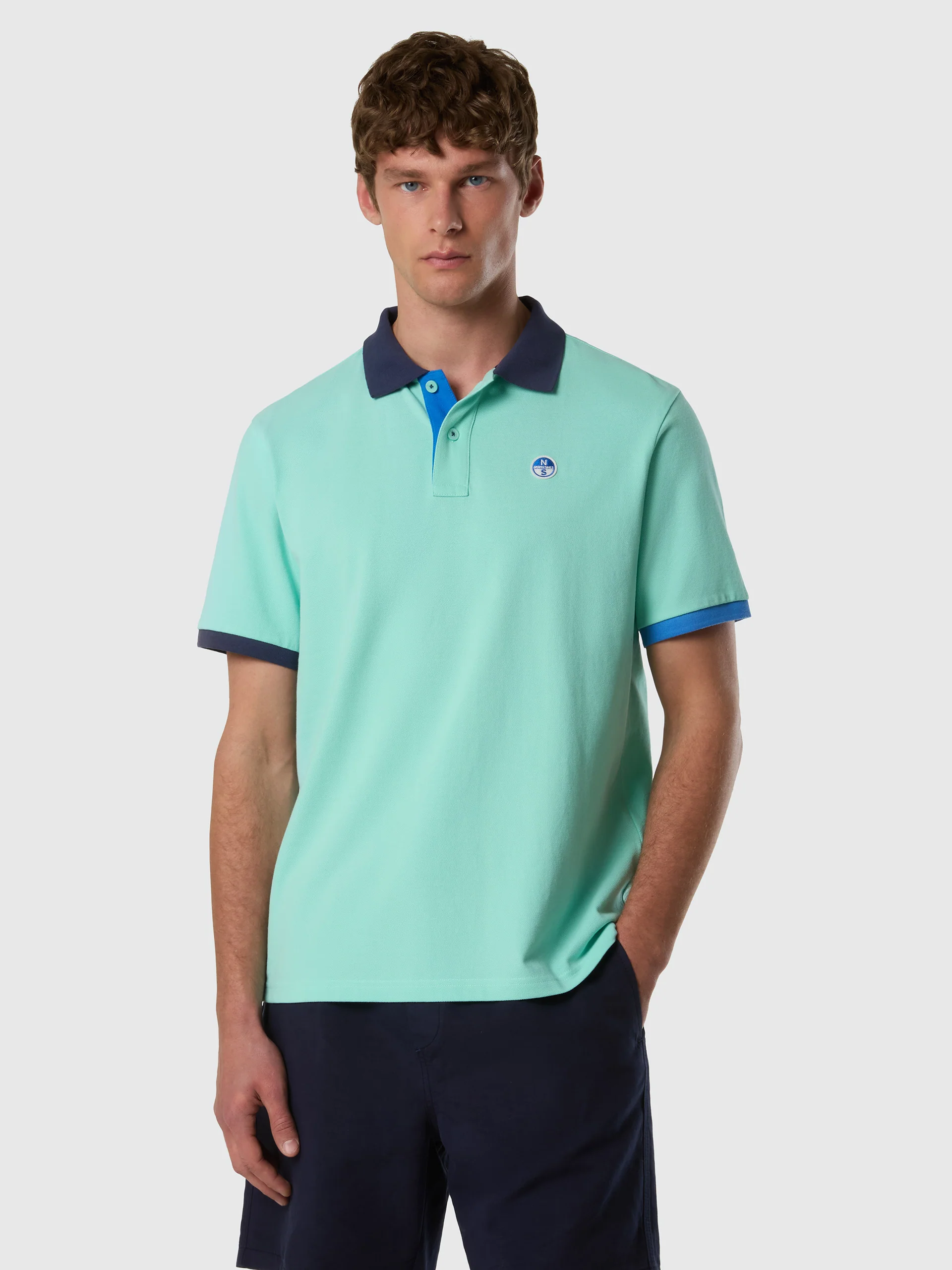 Polo shirt with mismatch cuffs - Image 8