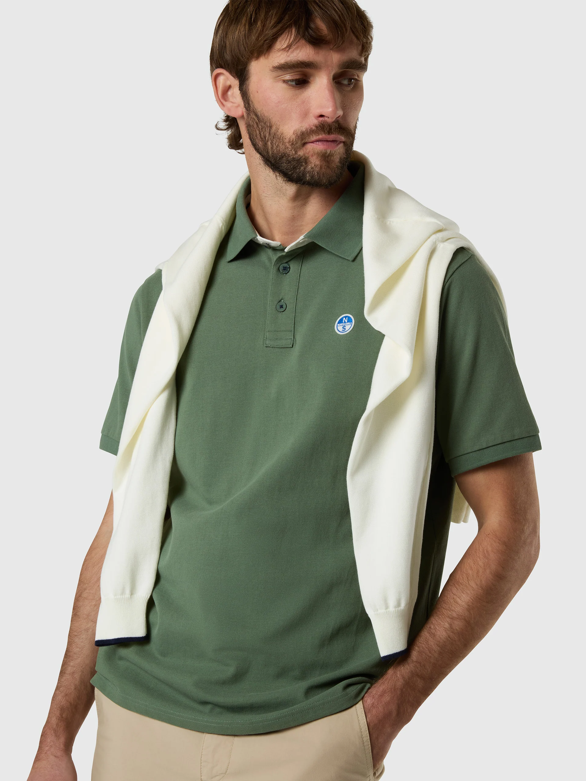 Polo shirt with logo neck - Image 2