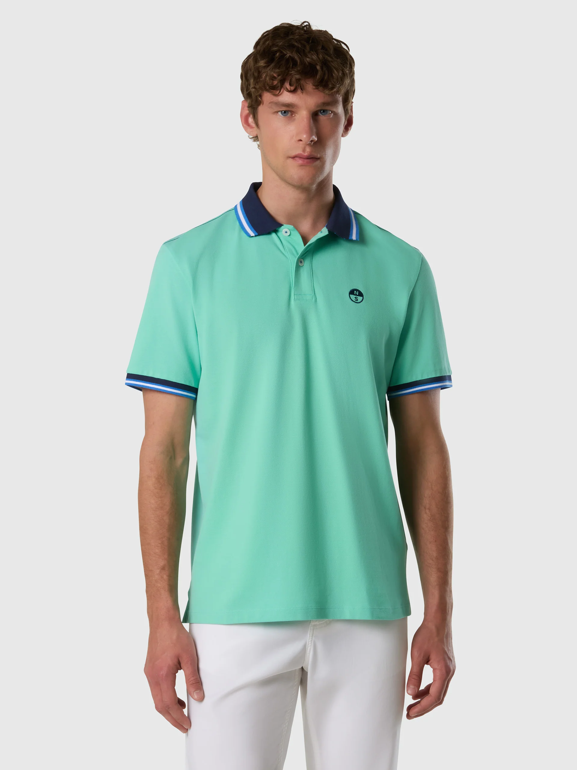 Polo shirt with striped trims - Image 15