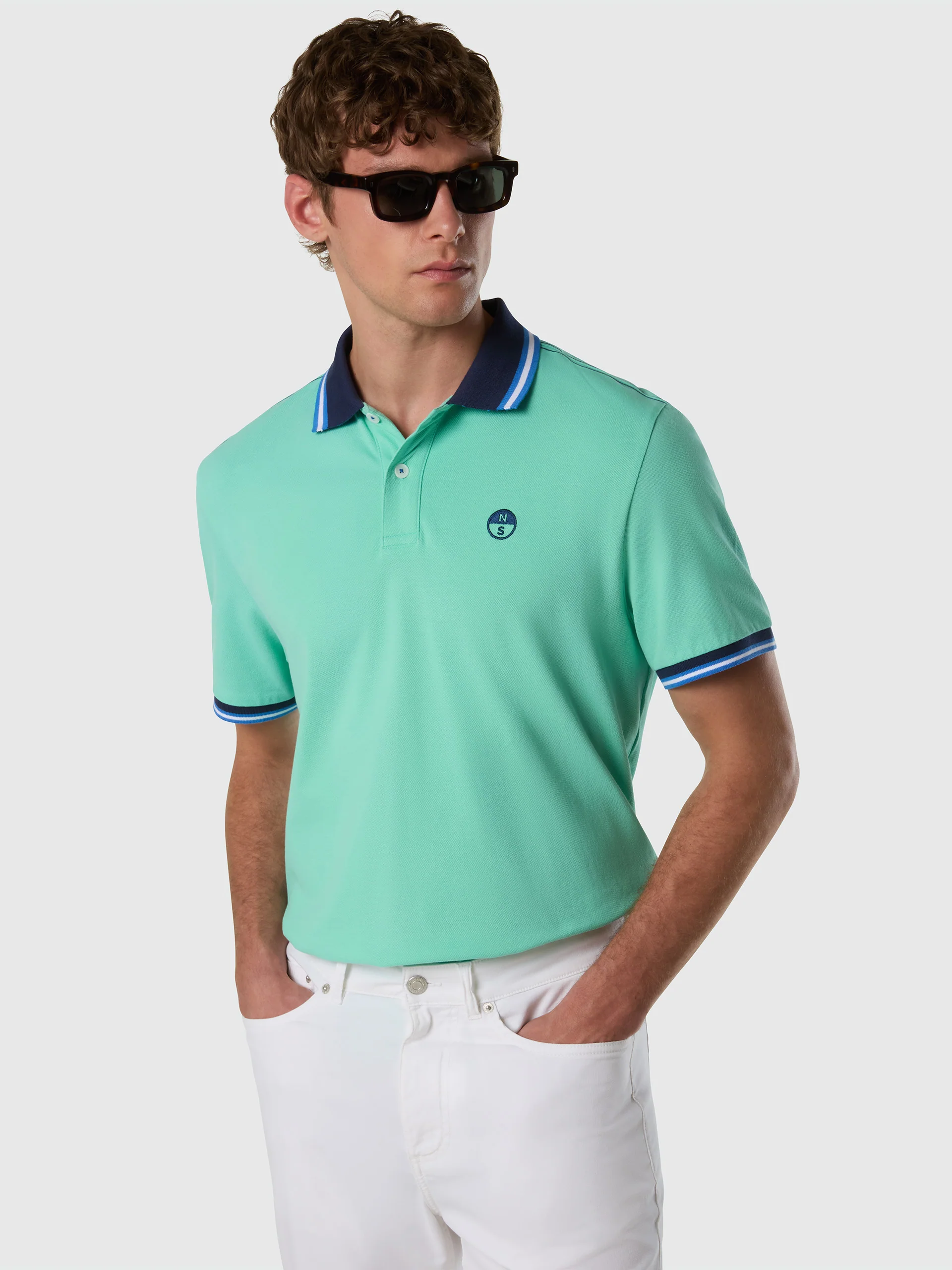 Polo shirt with striped trims - Image 16