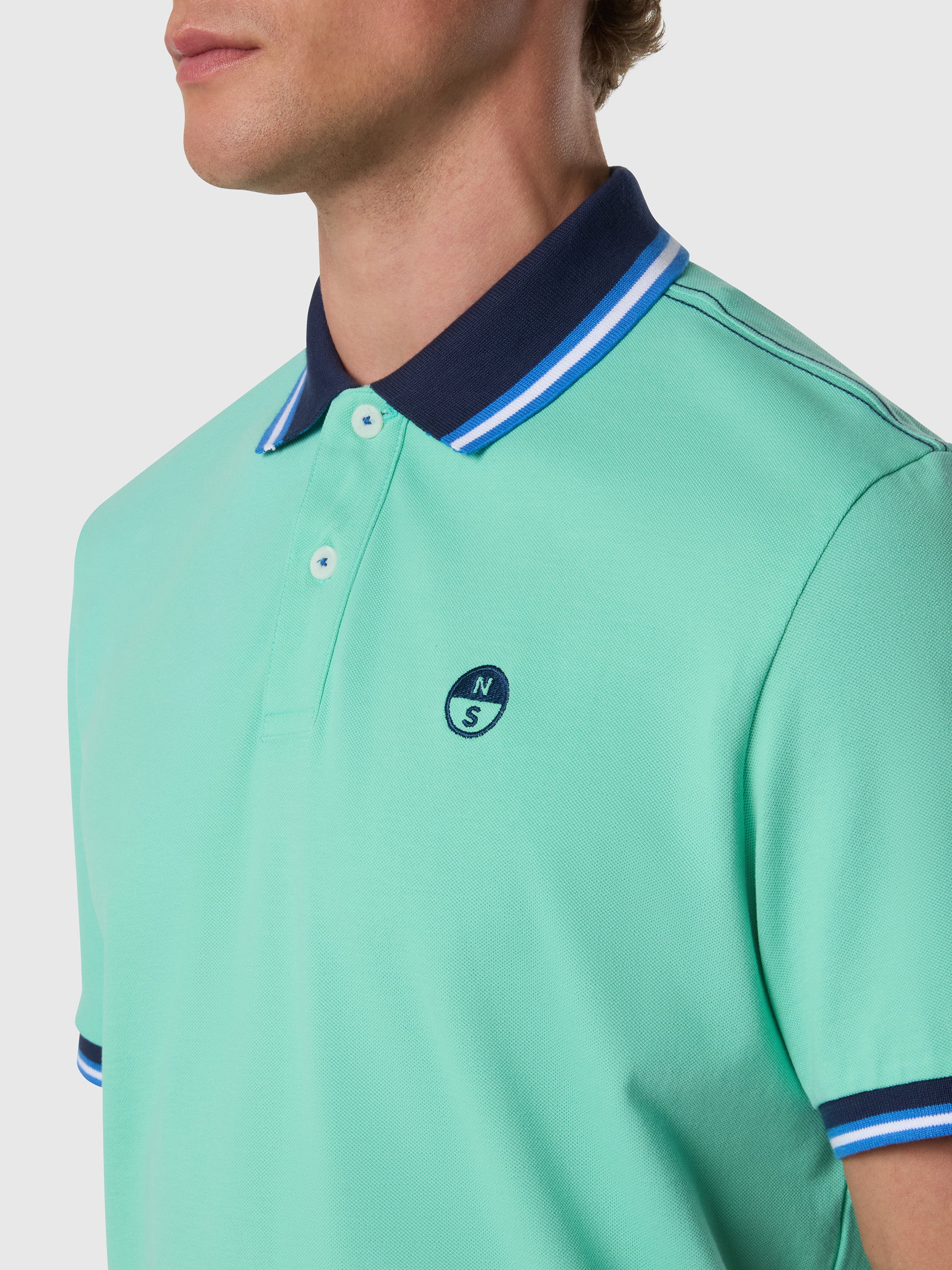 Polo shirt with striped trims - Image 20