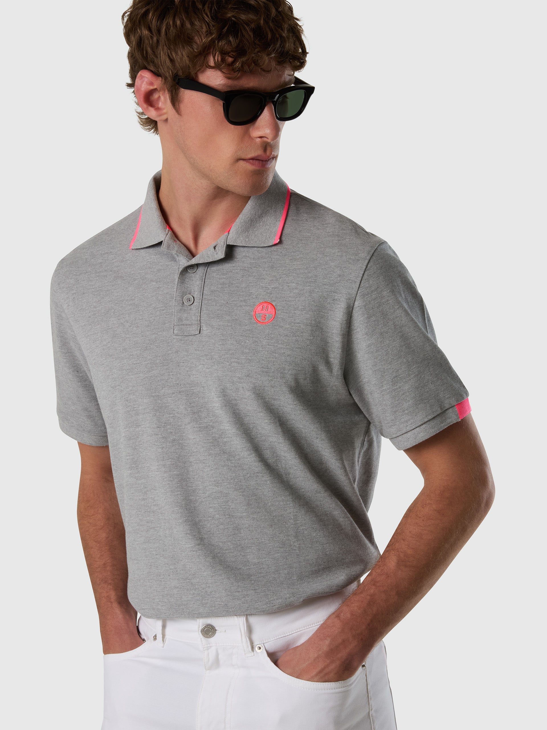 Polo shirt with neon accents - Image 23