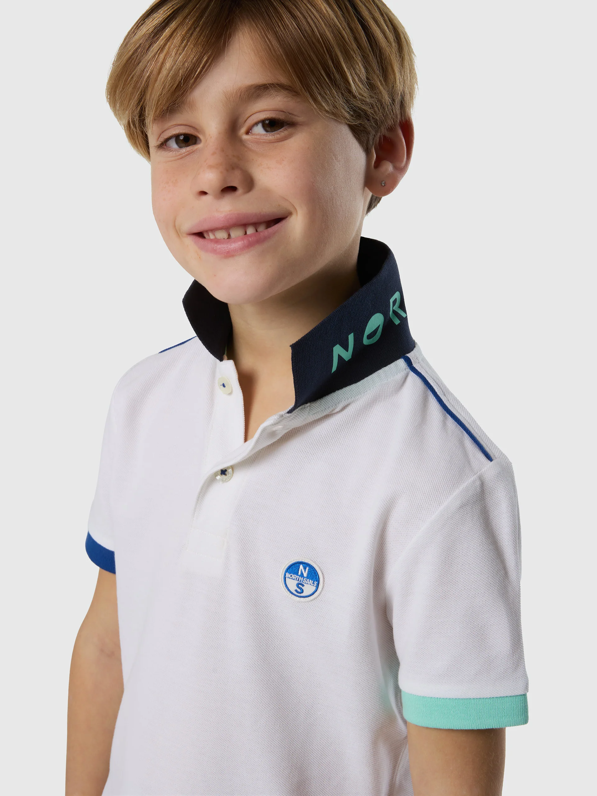 Polo shirt with mismatch cuffs - Image 2