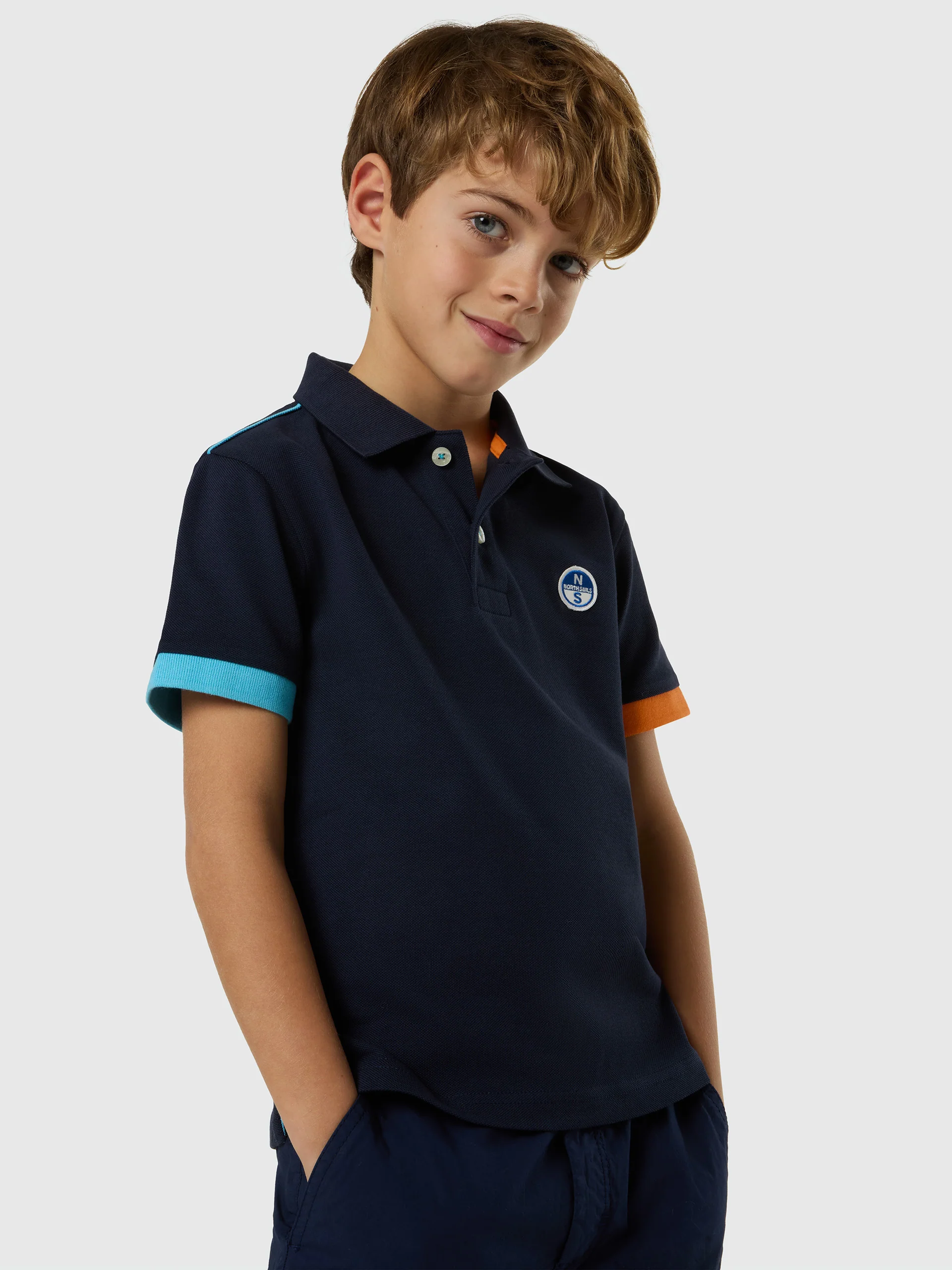 Polo shirt with mismatch cuffs - Image 30