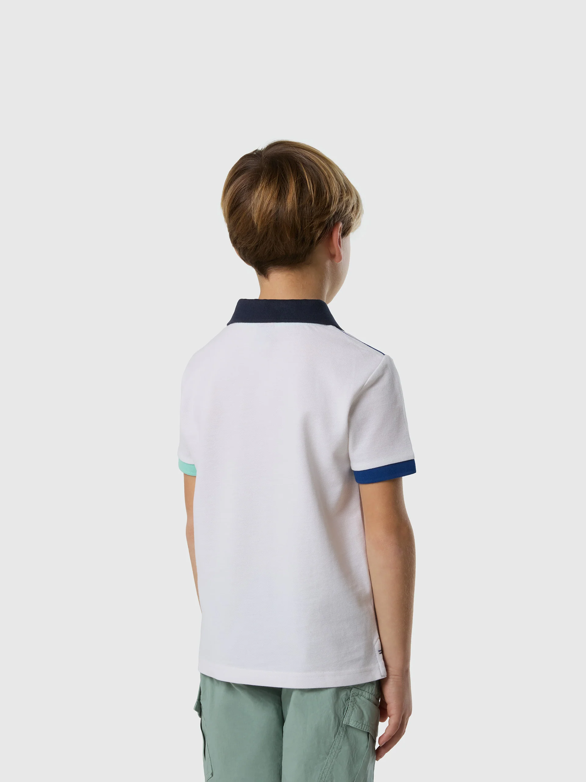 Polo shirt with mismatch cuffs - Image 4