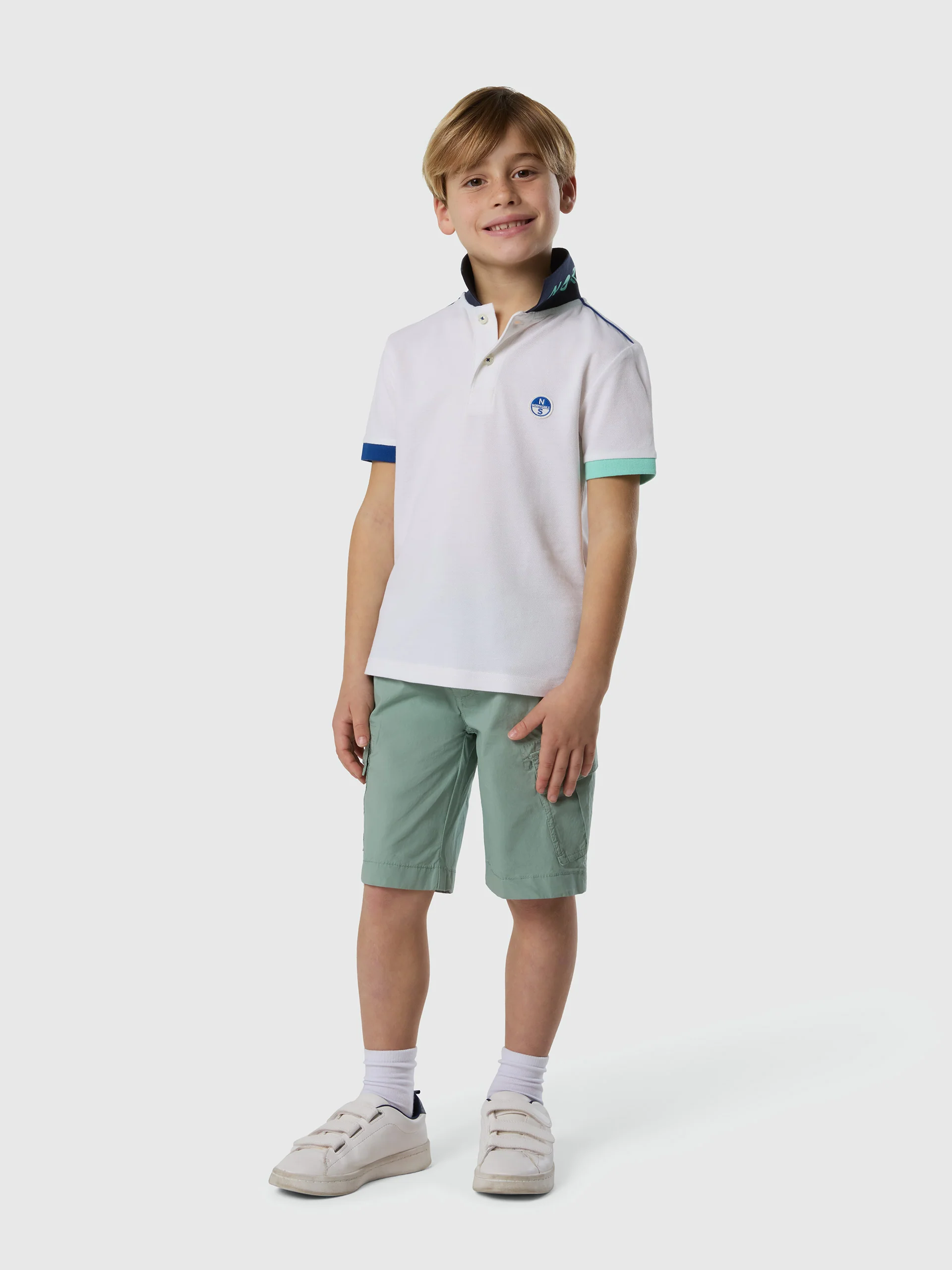 Polo shirt with mismatch cuffs - Image 5