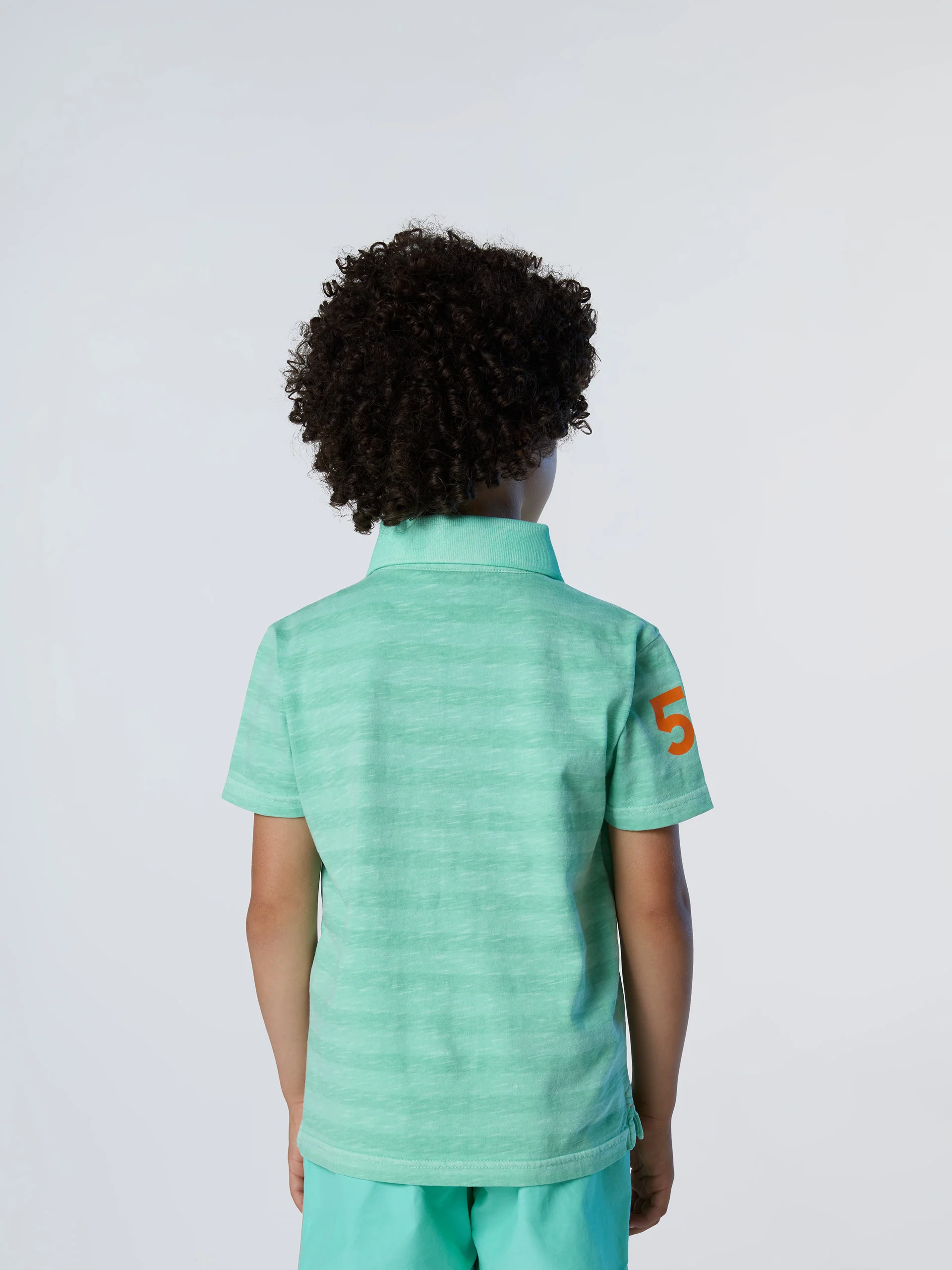 Striped slub jersey polo shirt - Image 4