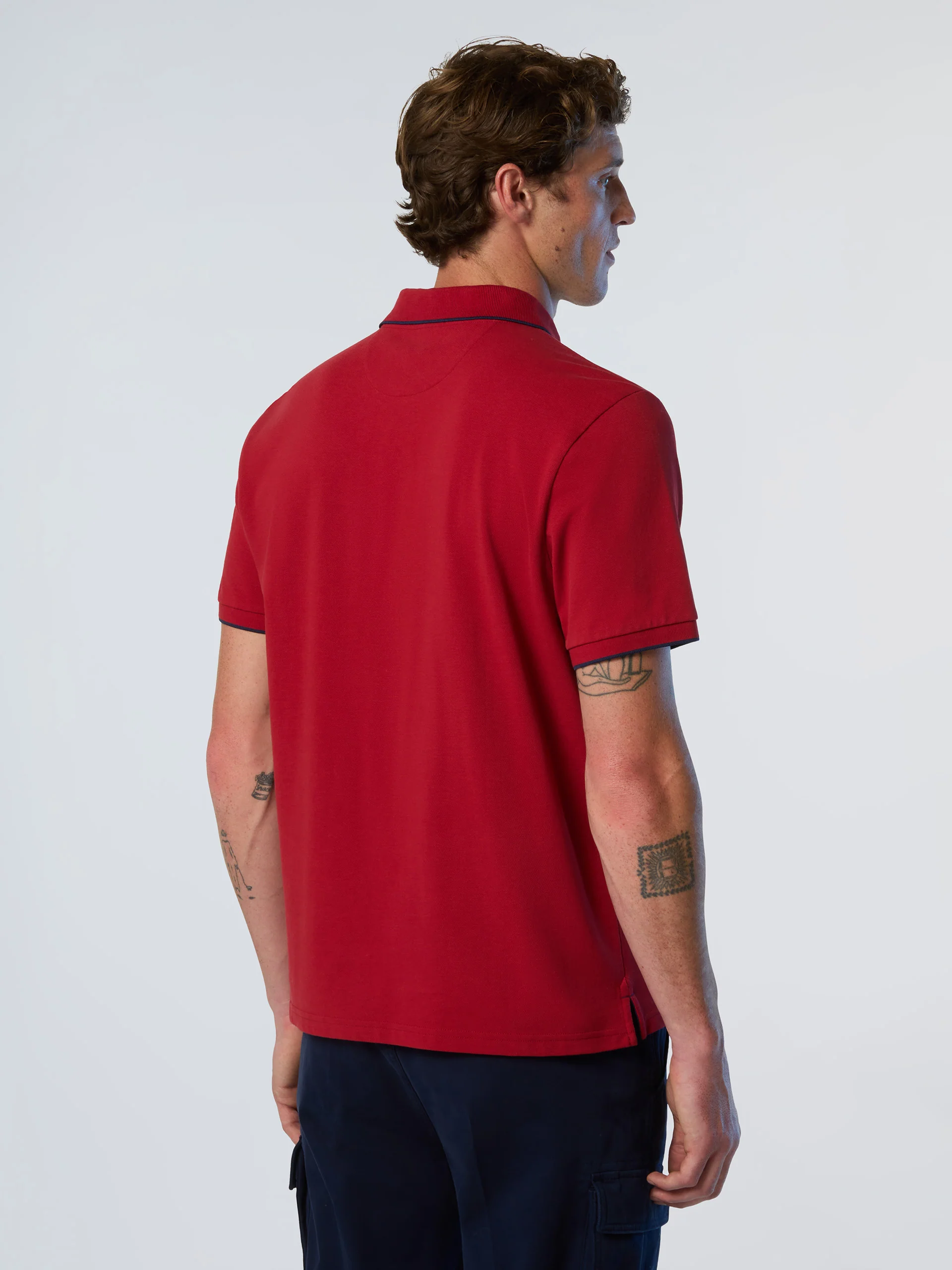 Polo shirt with collar print - Image 10