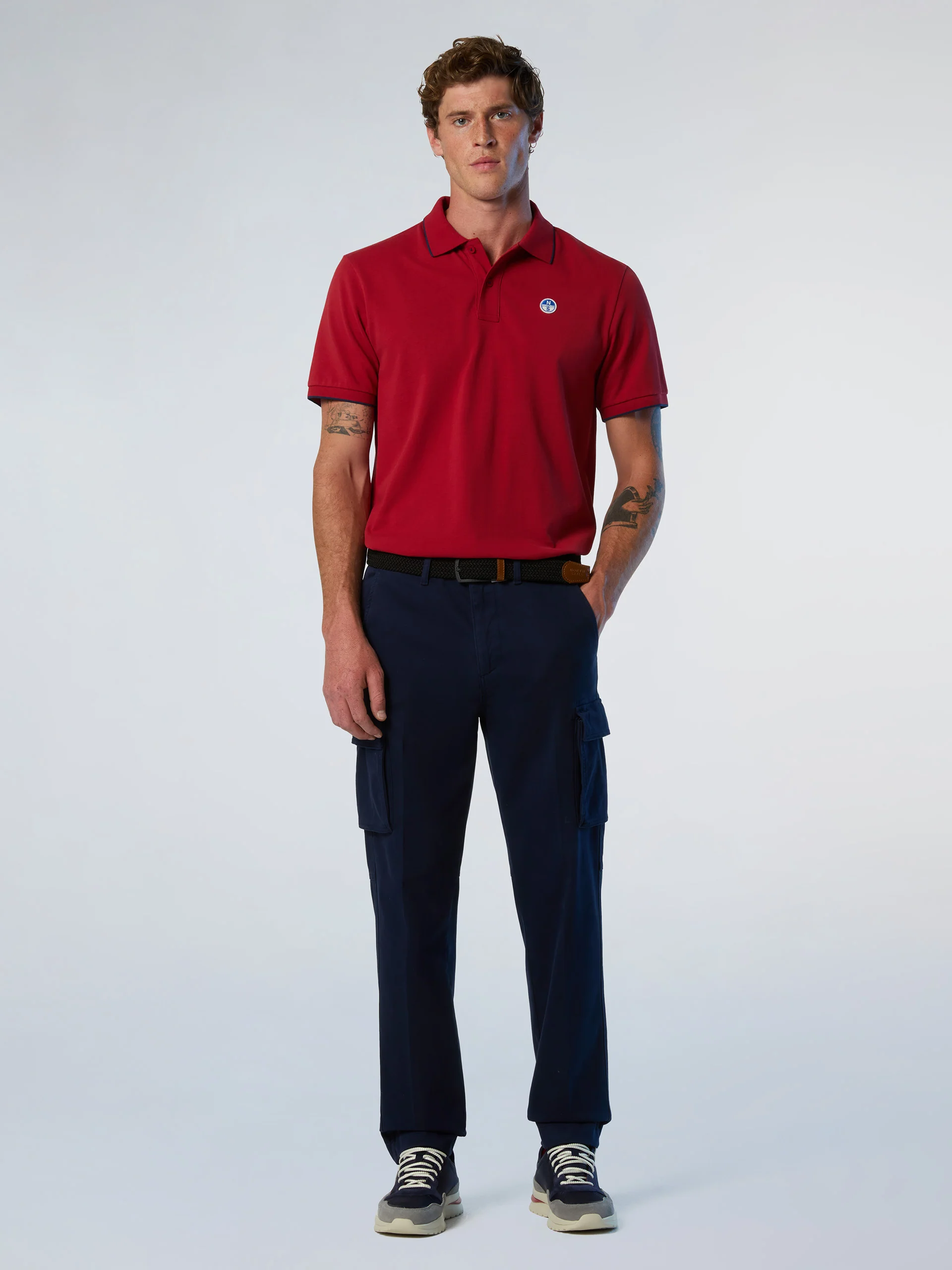 Polo shirt with collar print - Image 11