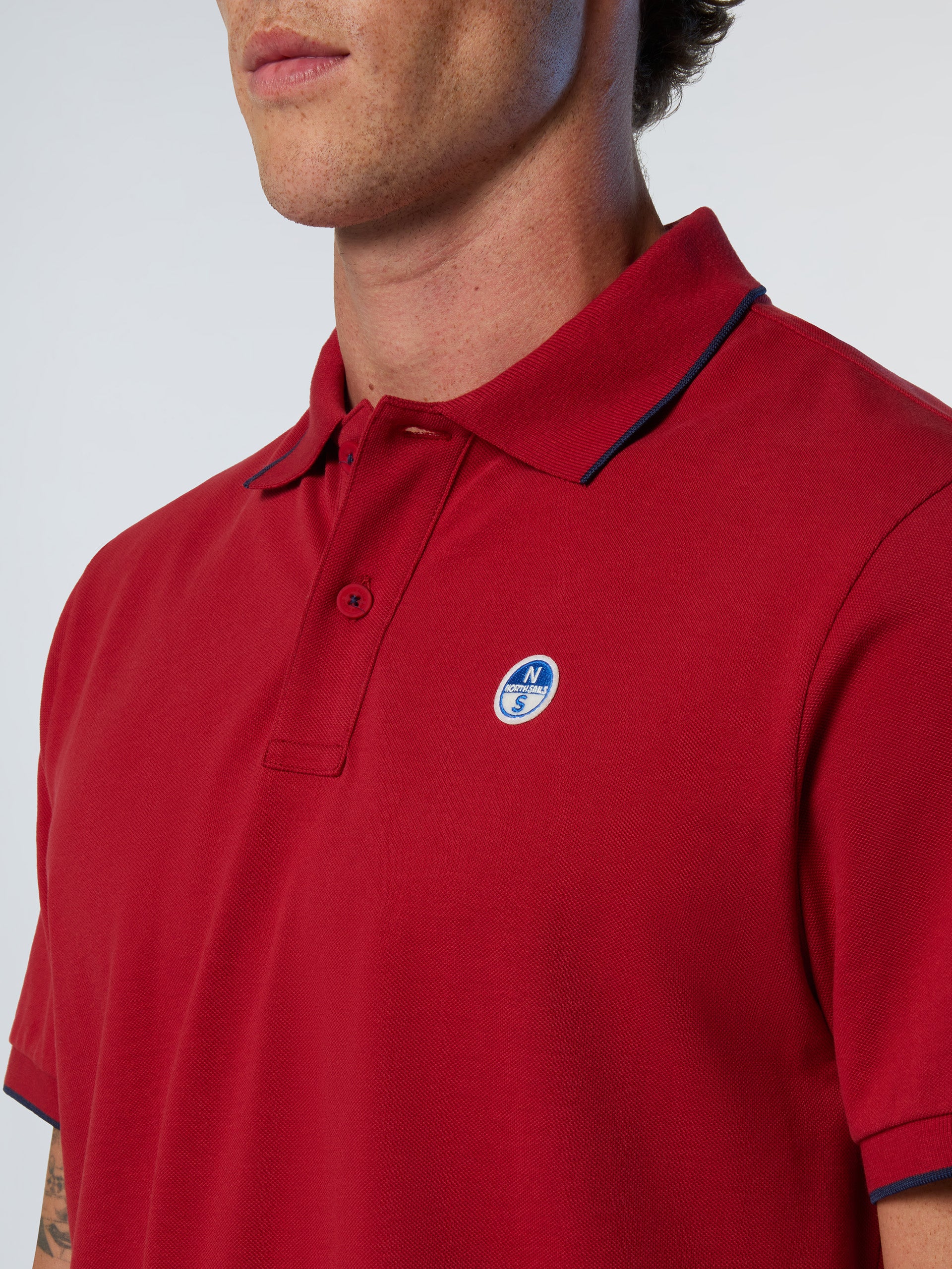 Polo shirt with collar print - Image 12