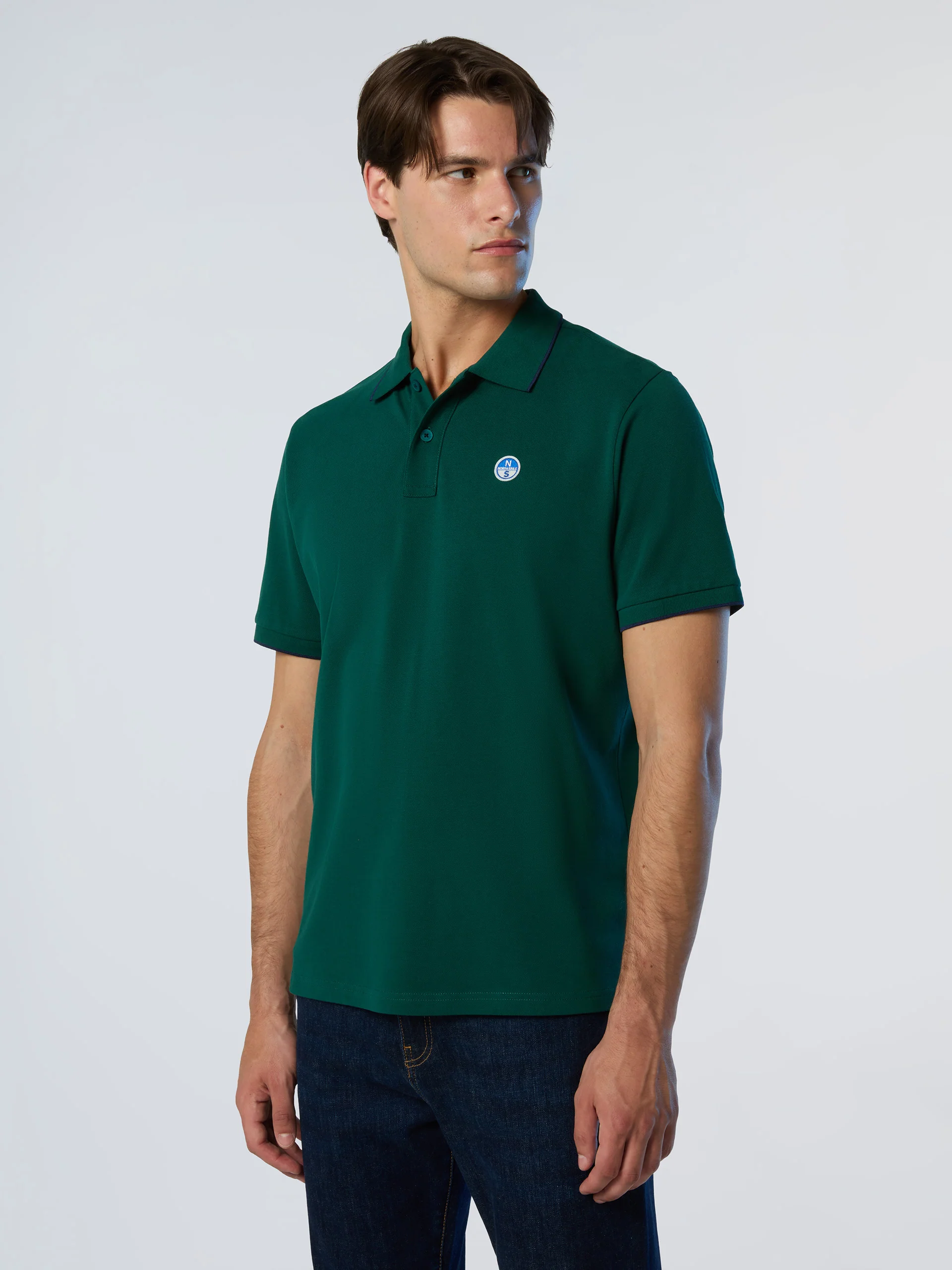 Polo shirt with collar print - Image 14