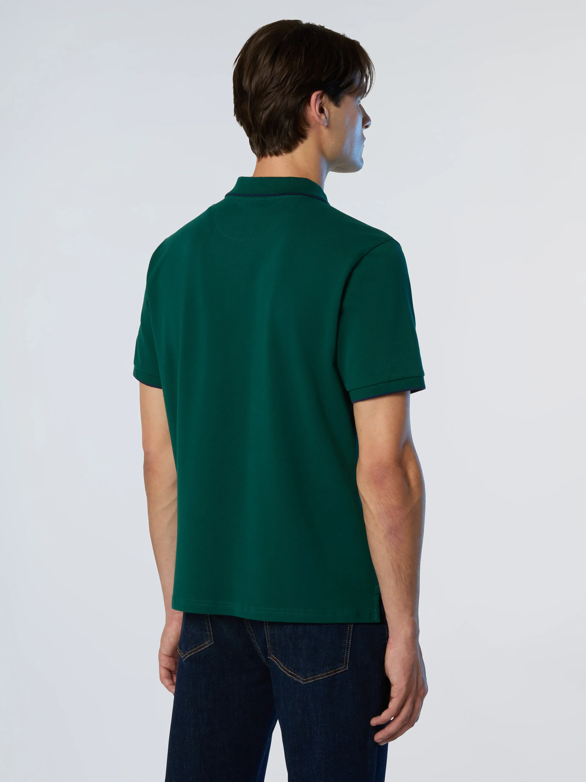 Polo shirt with collar print - Image 17