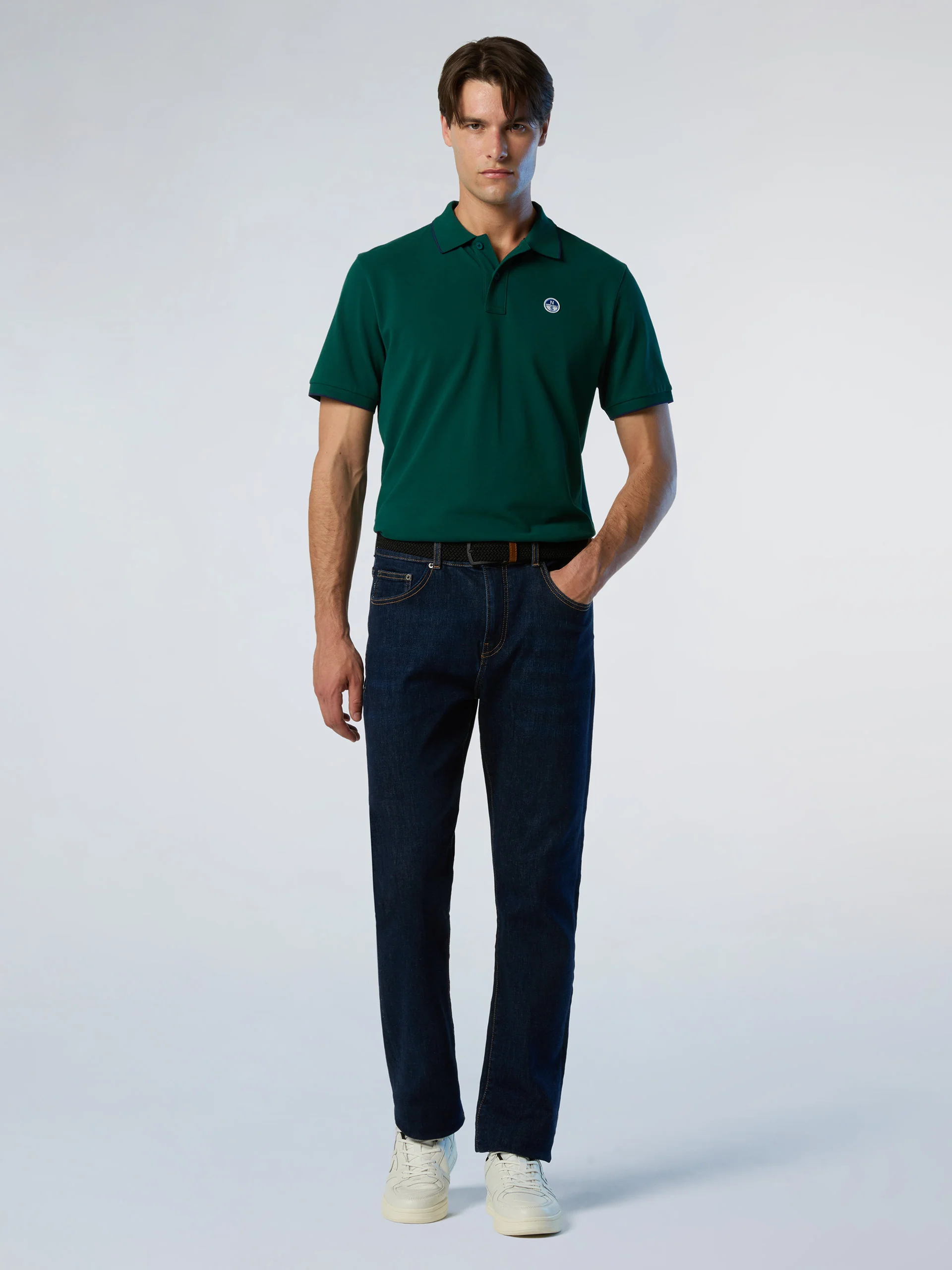 Polo shirt with collar print - Image 18