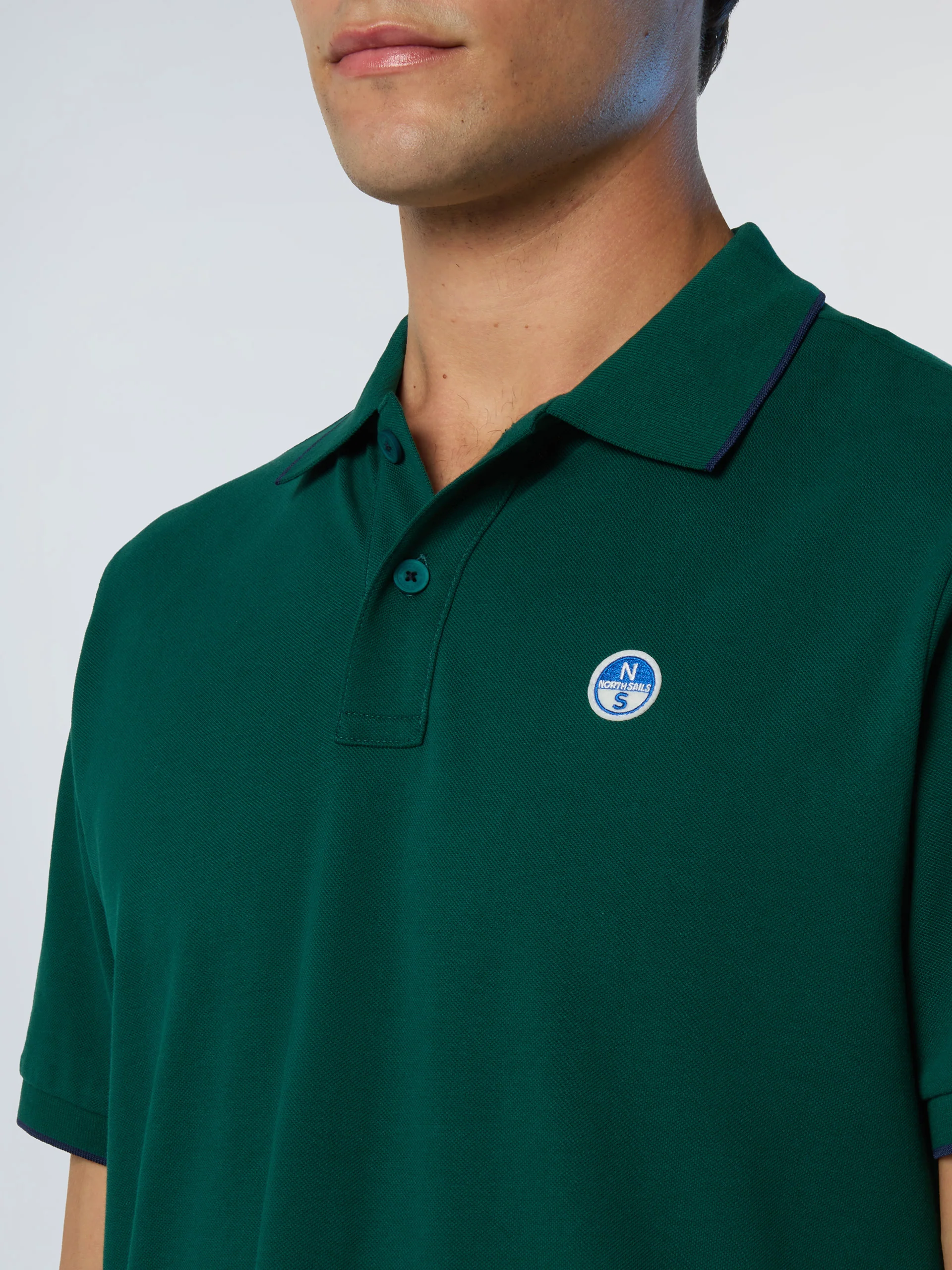 Polo shirt with collar print - Image 19