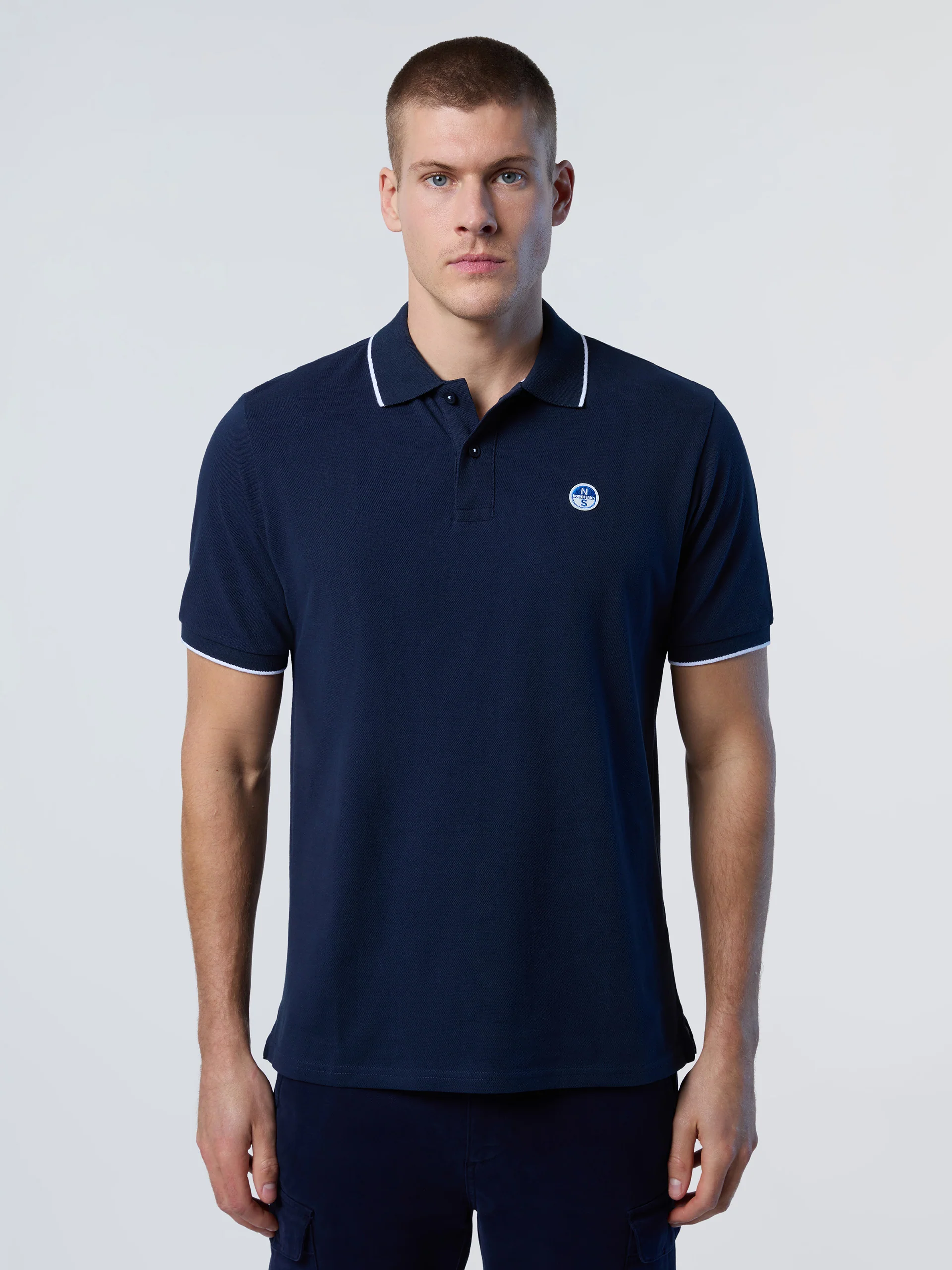 Polo shirt with collar print - Image 21