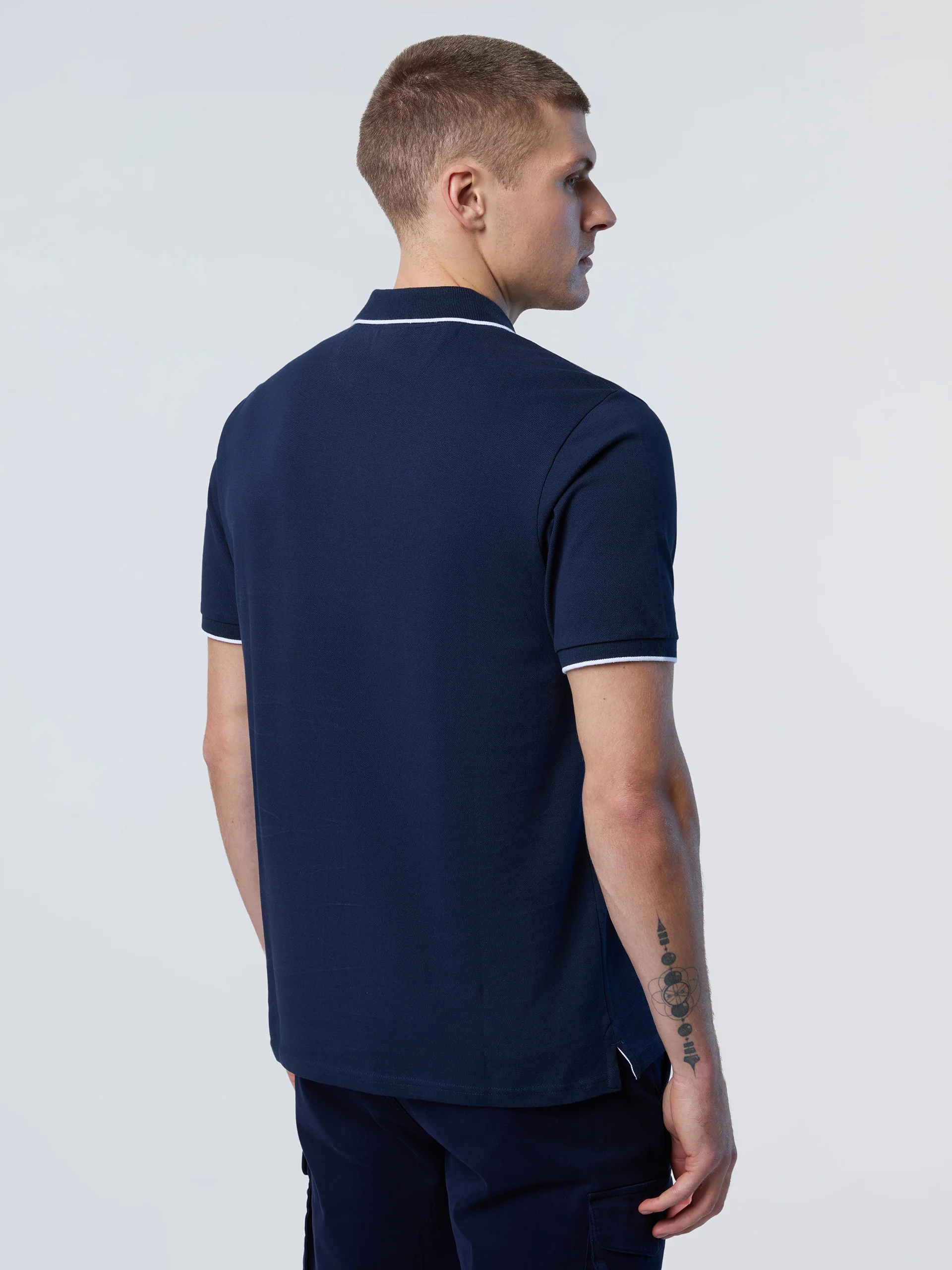 Polo shirt with collar print - Image 23