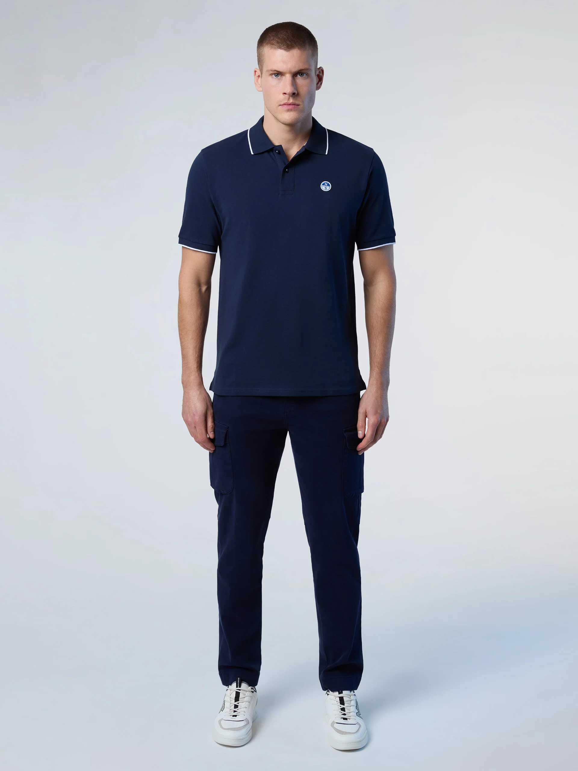 Polo shirt with collar print - Image 24
