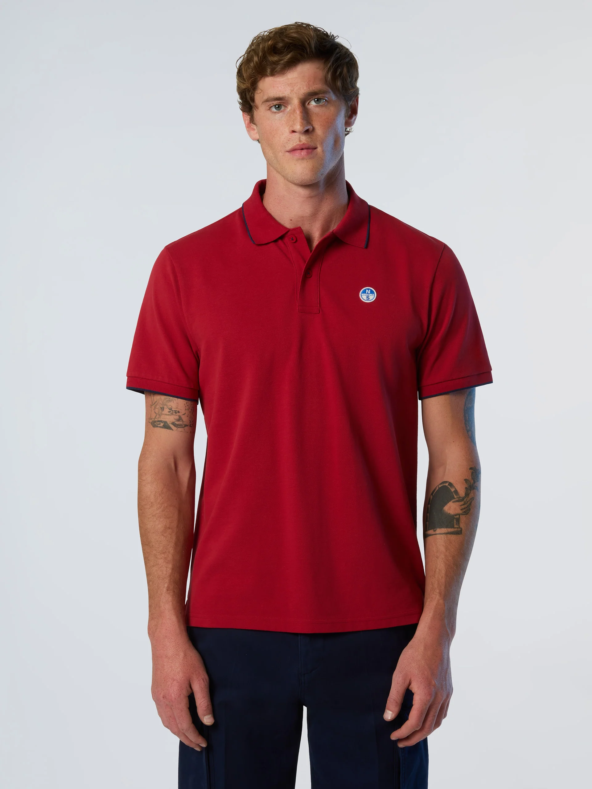 Polo shirt with collar print - Image 7