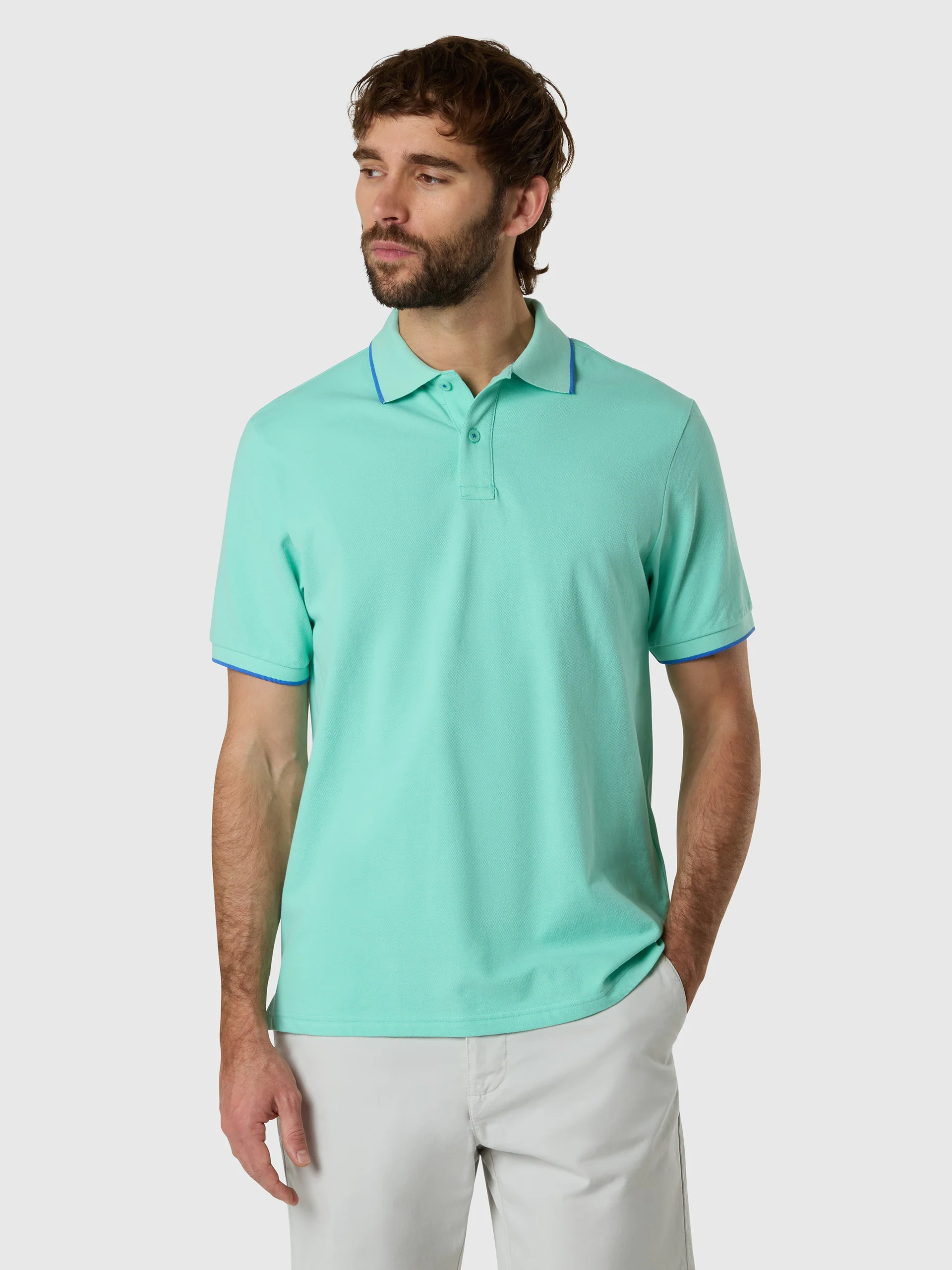Polo shirt with contrast edges - Image 8