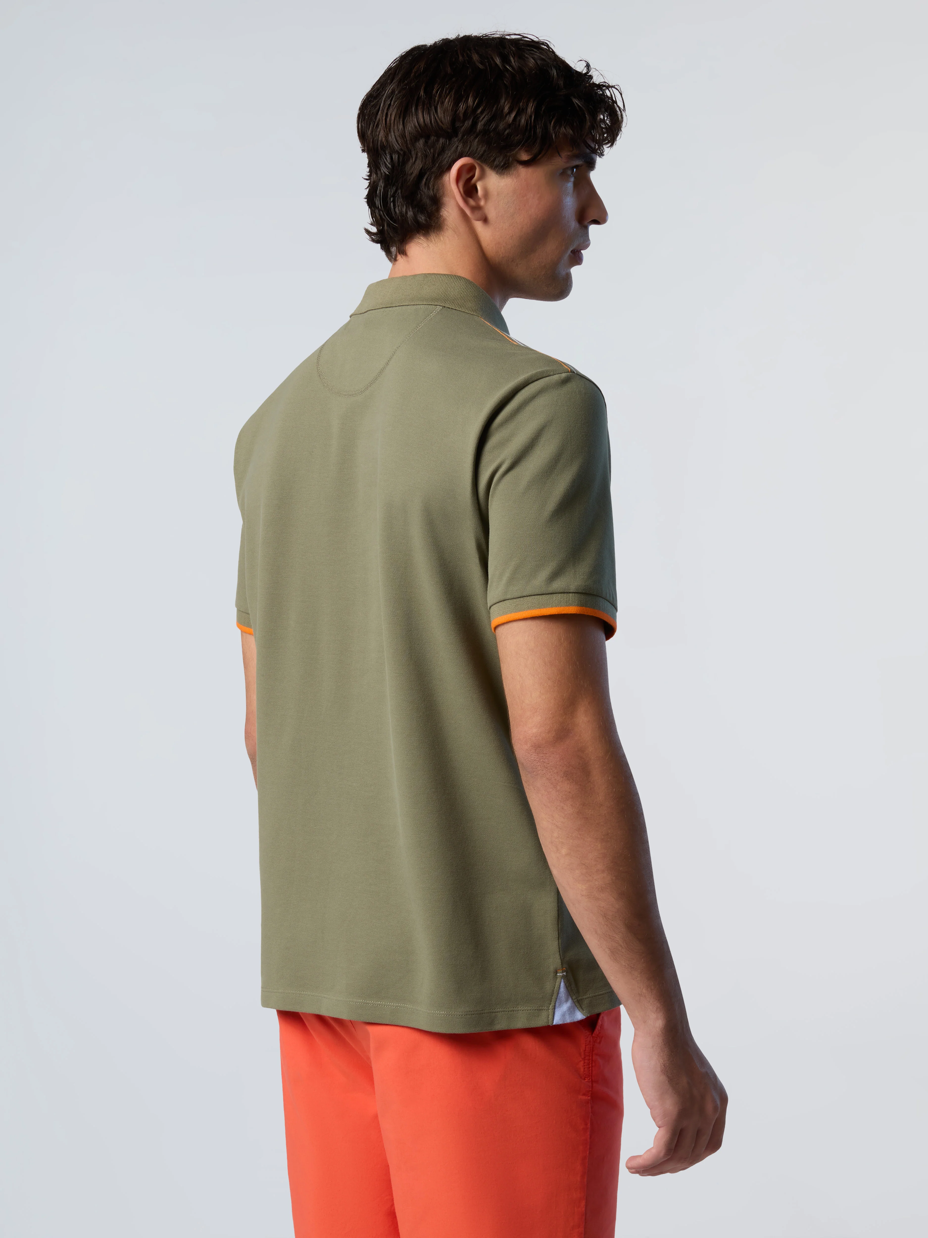 Polo shirt with striped collar - Image 12