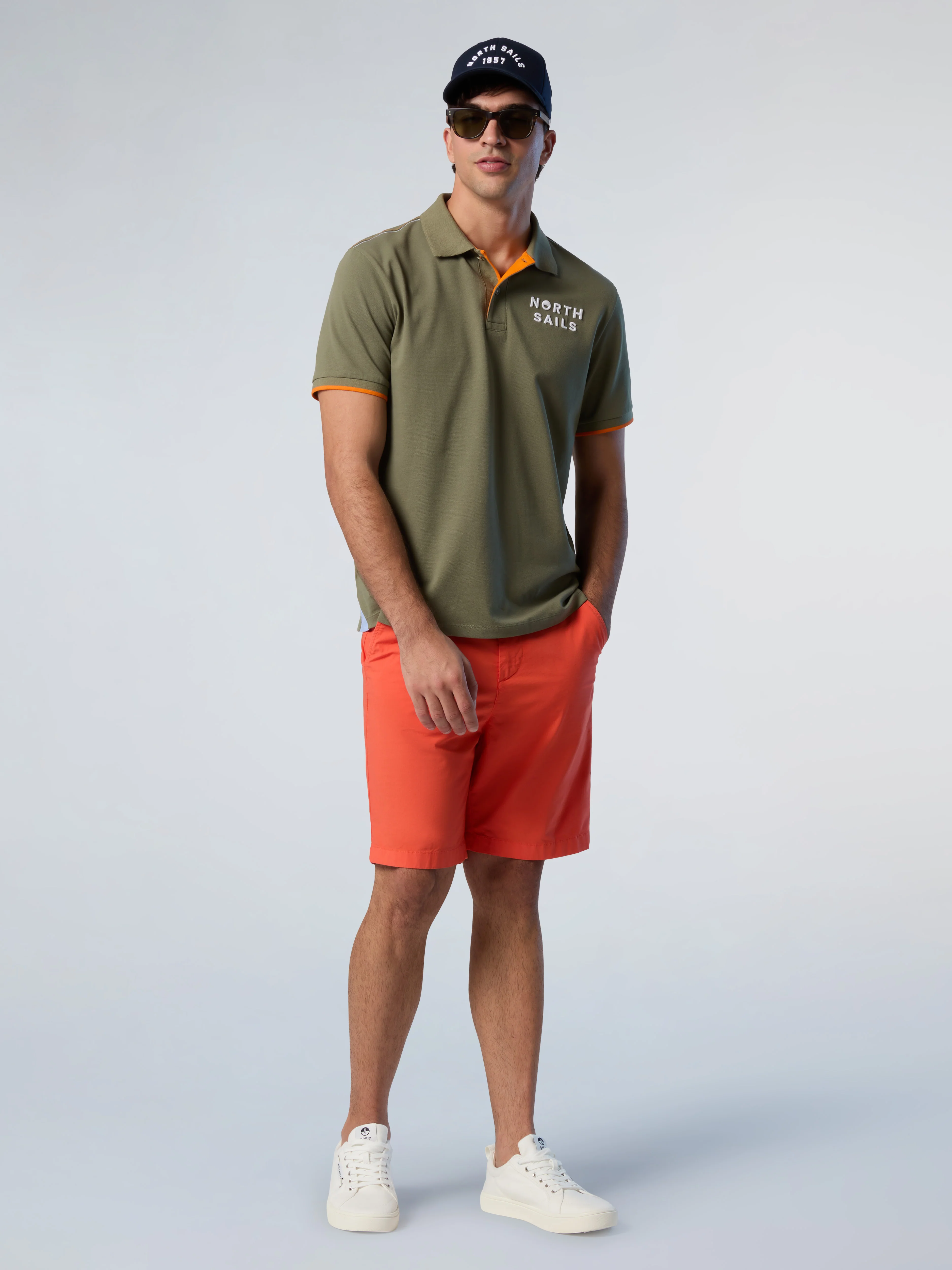Polo shirt with striped collar - Image 13