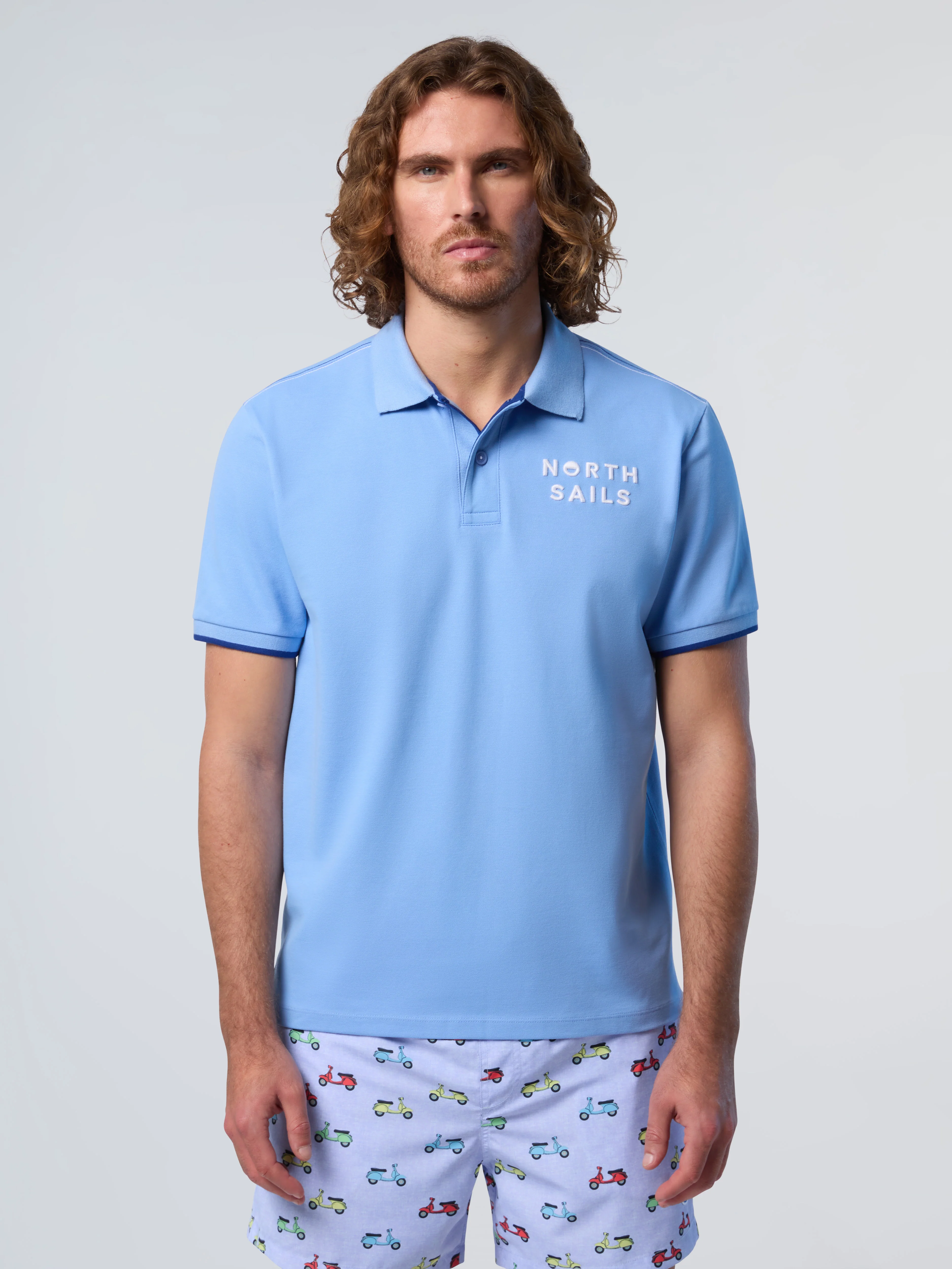 Polo shirt with striped collar - Image 15