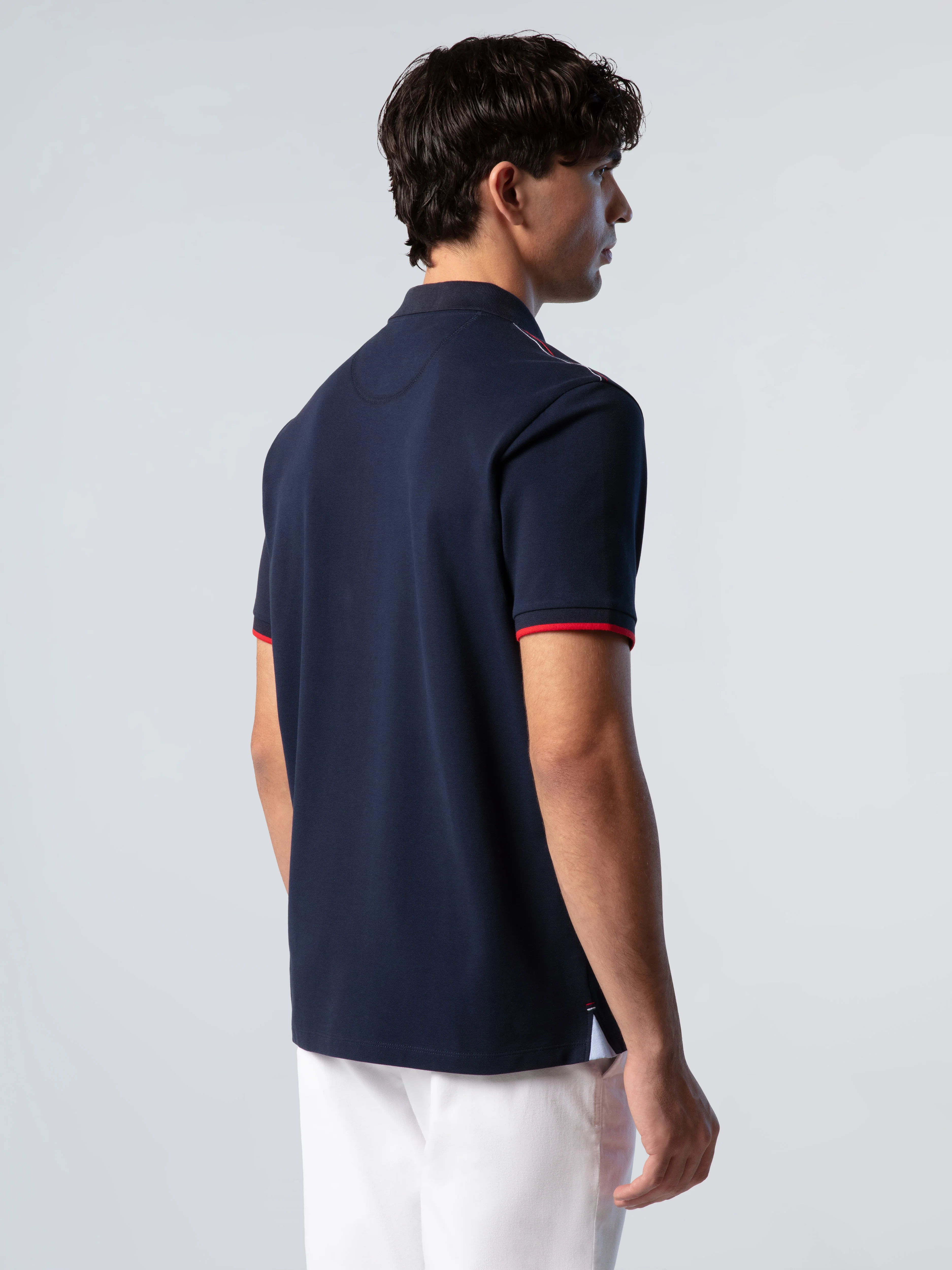 Polo shirt with striped collar - Image 25