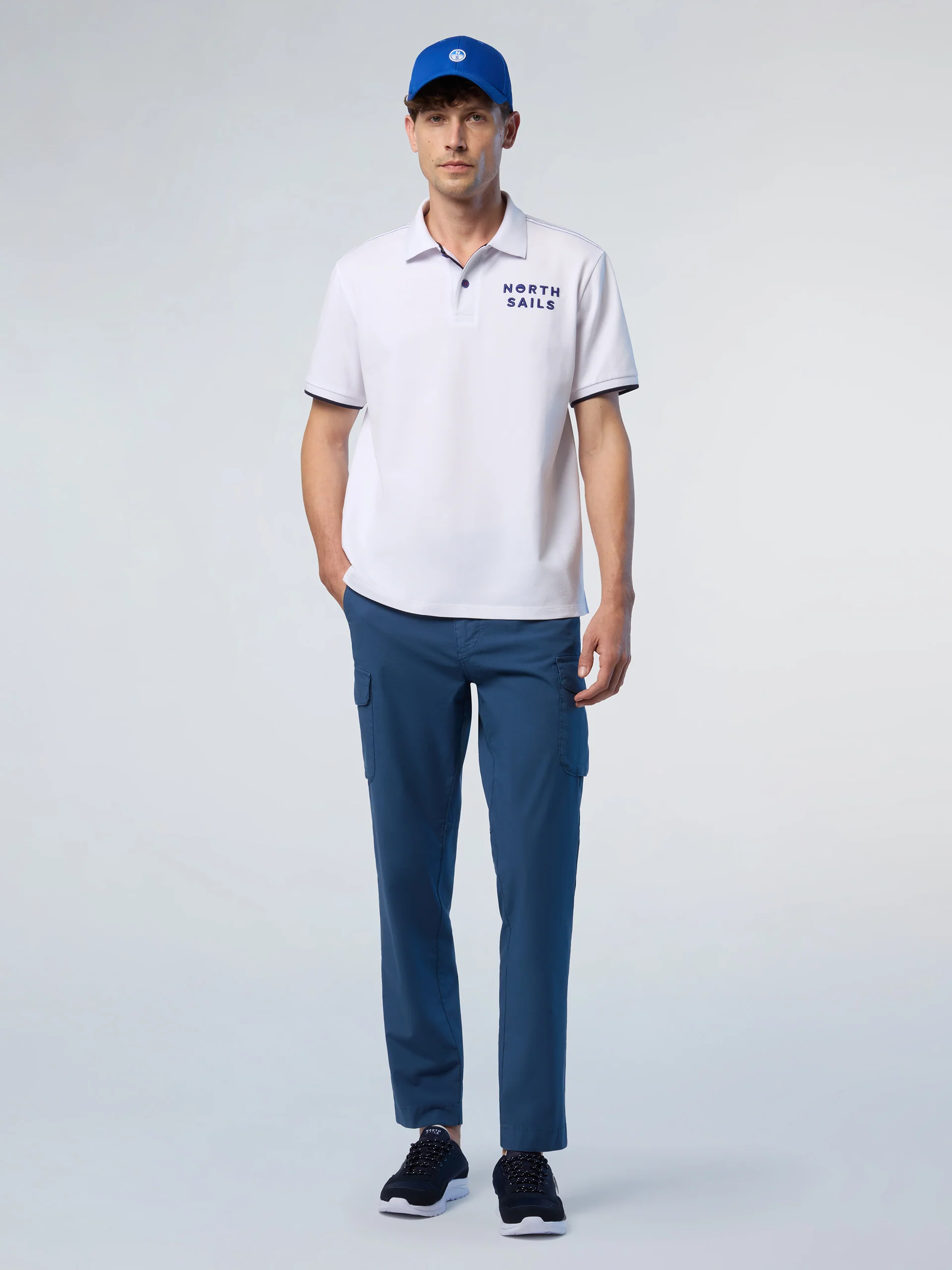 Polo shirt with striped collar - Image 5