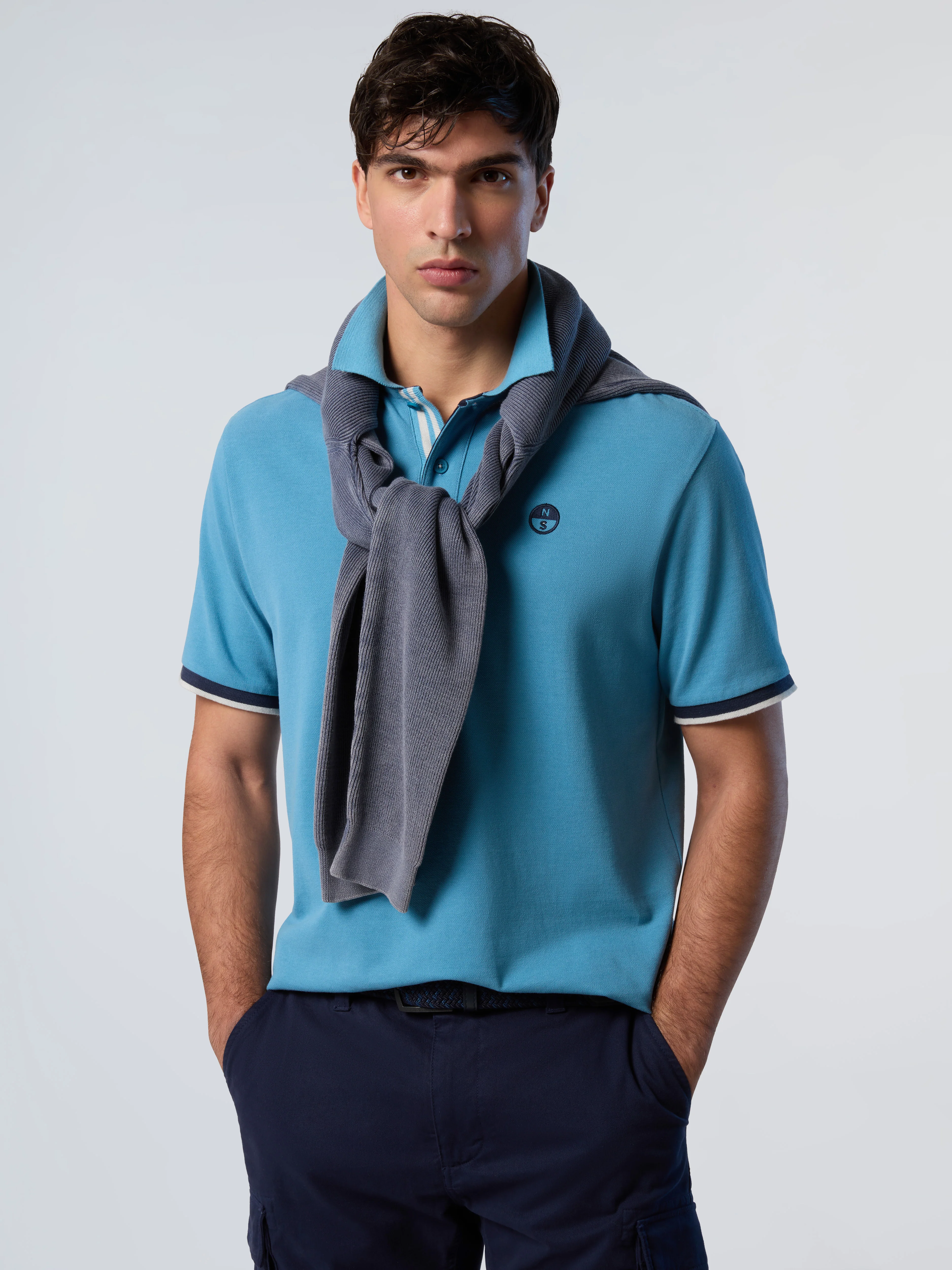 Polo shirt with striped placket - Image 22