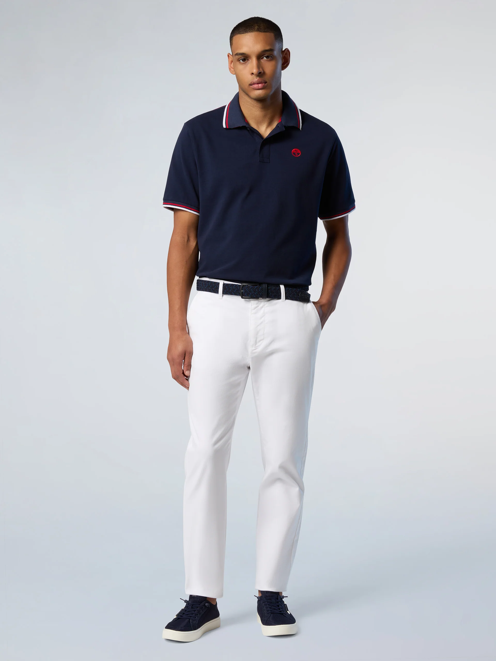 Polo shirt with striped trims - Image 26